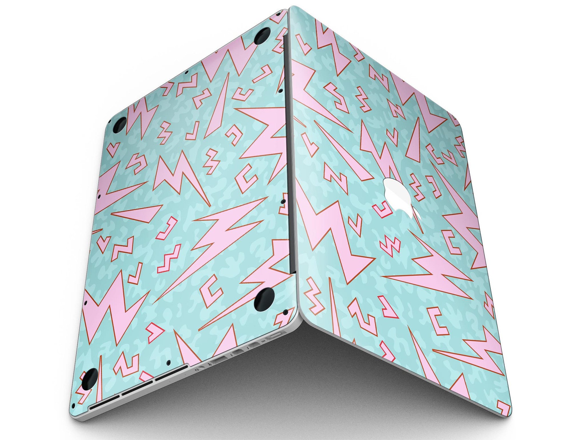 90s Zig Zag skin kit for MacBook Pro with Retina Display, showcasing vibrant colors and unique design.