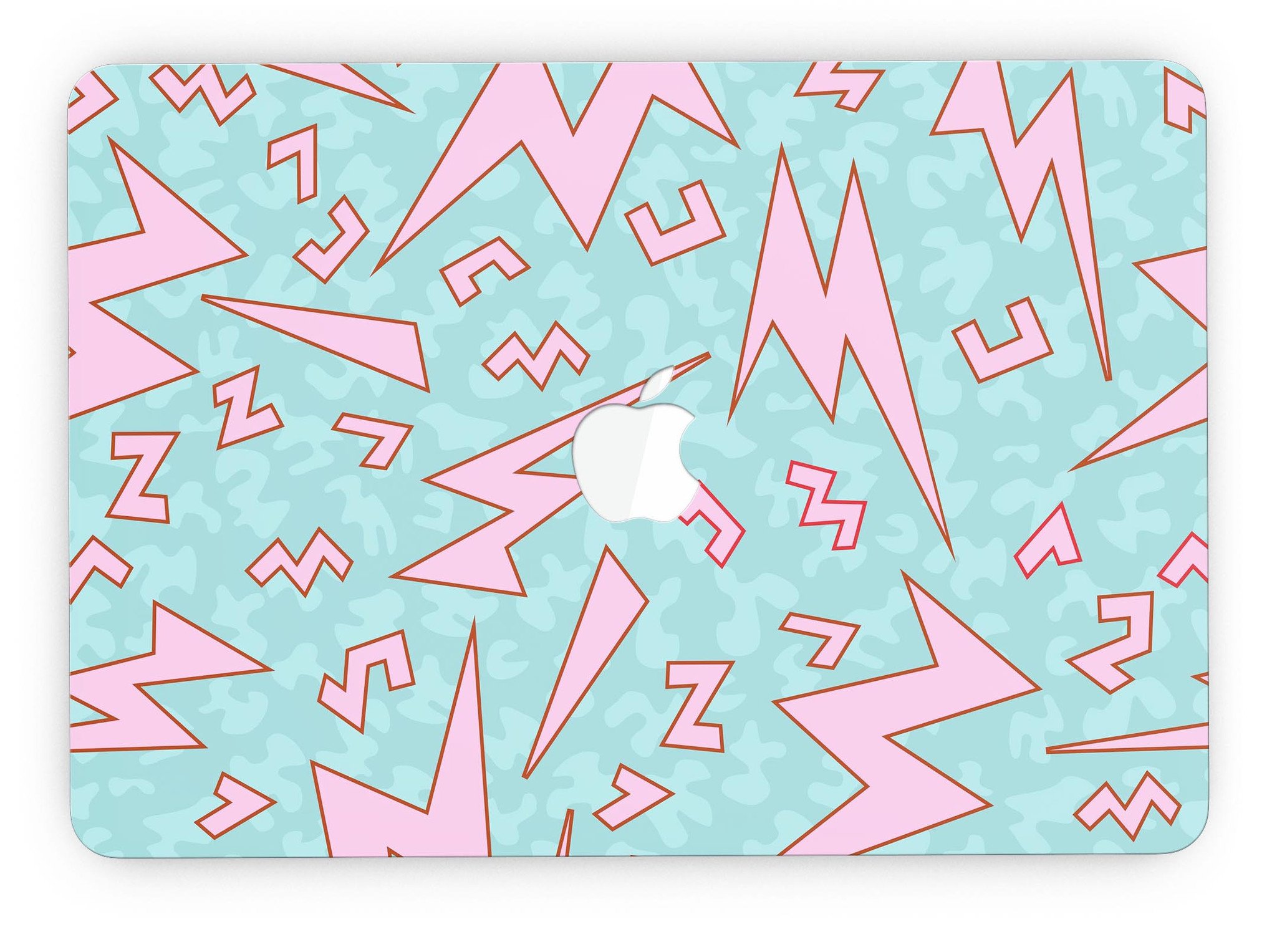 90s Zig Zag skin kit for MacBook Pro with Retina Display, showcasing vibrant colors and unique design.