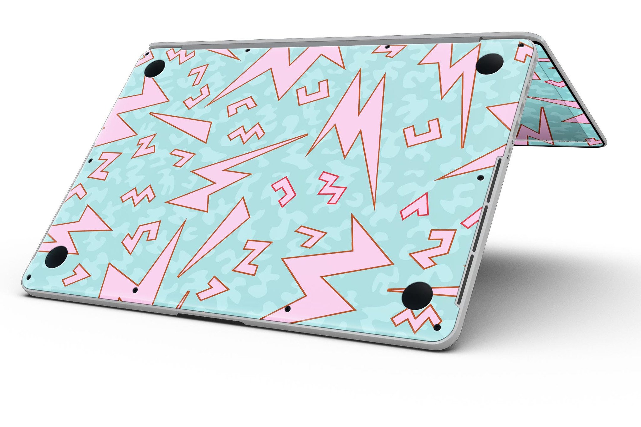 90s Zig Zag skin kit for MacBook Pro with Retina Display, showcasing vibrant colors and unique design.