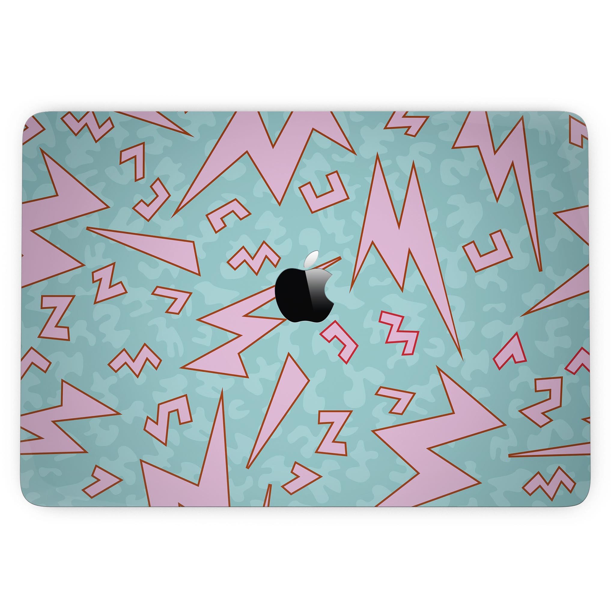 90s Zig Zag skin kit for MacBook Pro with Touch Bar, showcasing vibrant colors and stylish design.