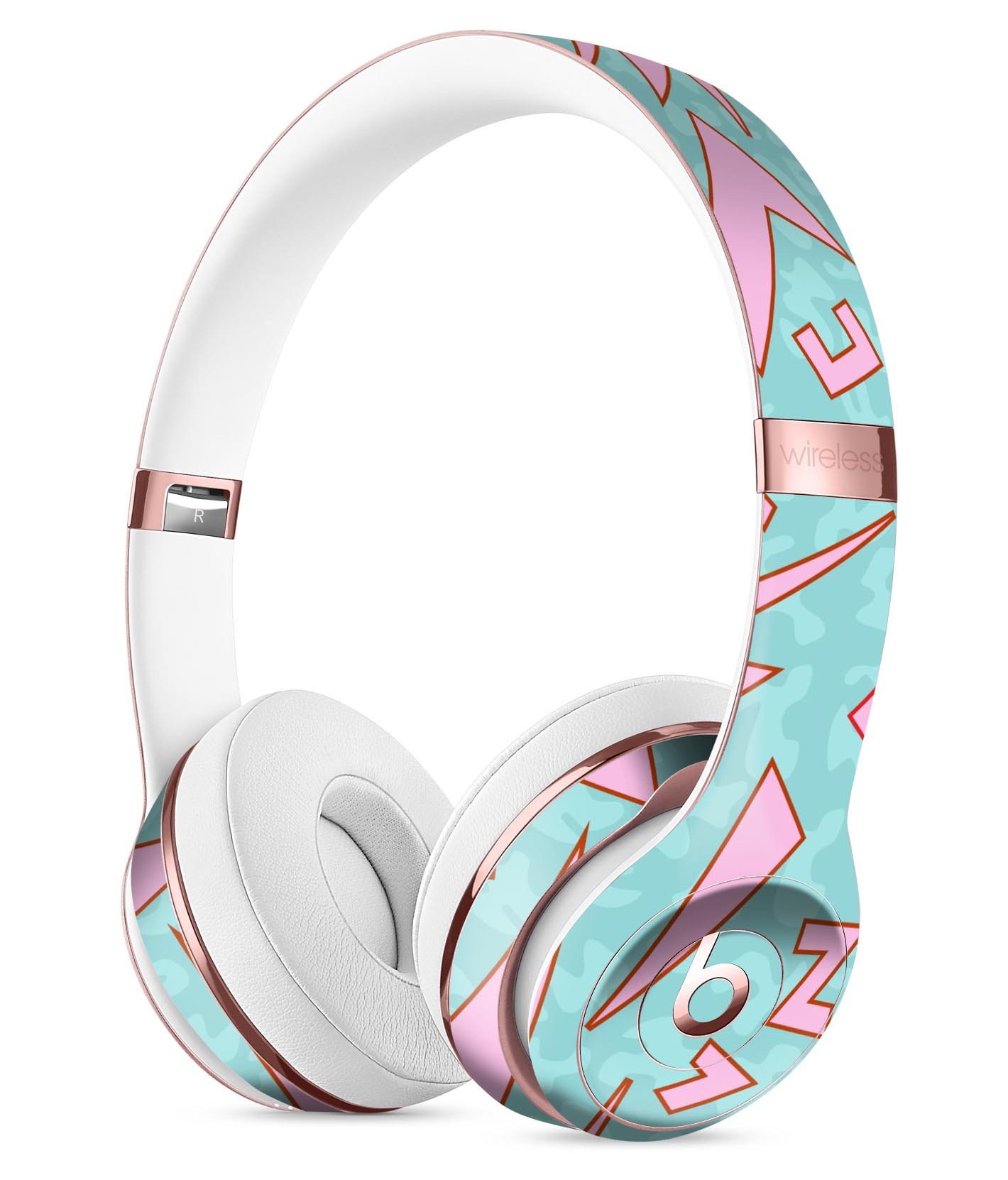 90's Zig Zag Full-Body Skin Kit for Beats by Dre Solo 3 Wireless, showcasing vibrant colors and stylish design.