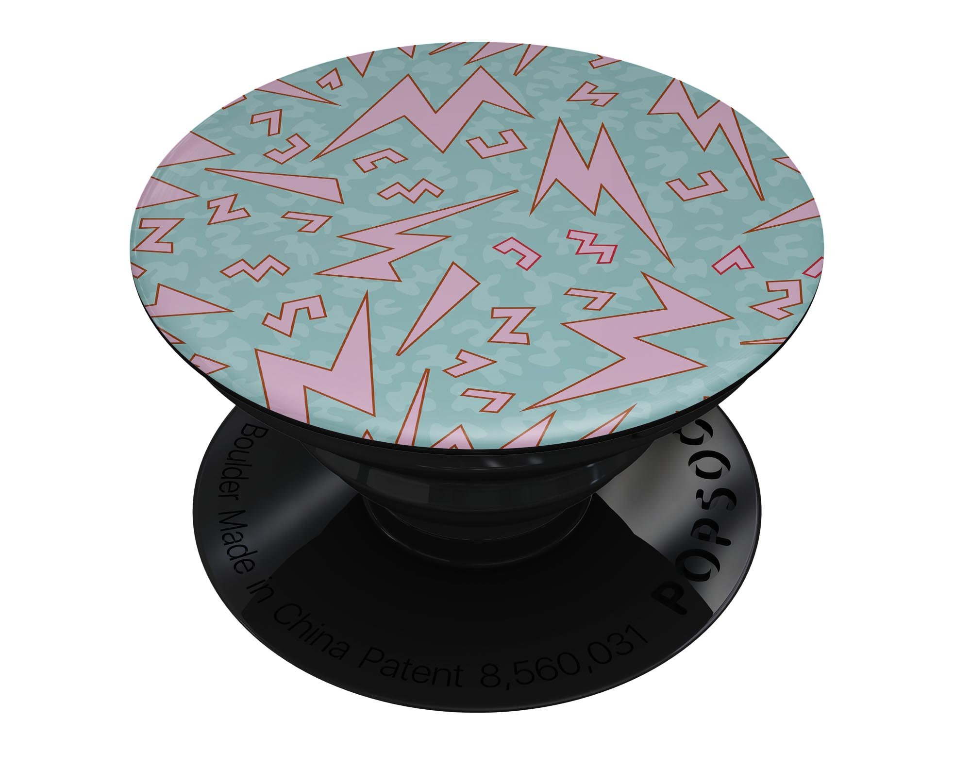 90's Zig Zag Skin Kit for PopSockets featuring vibrant zigzag patterns on premium vinyl.