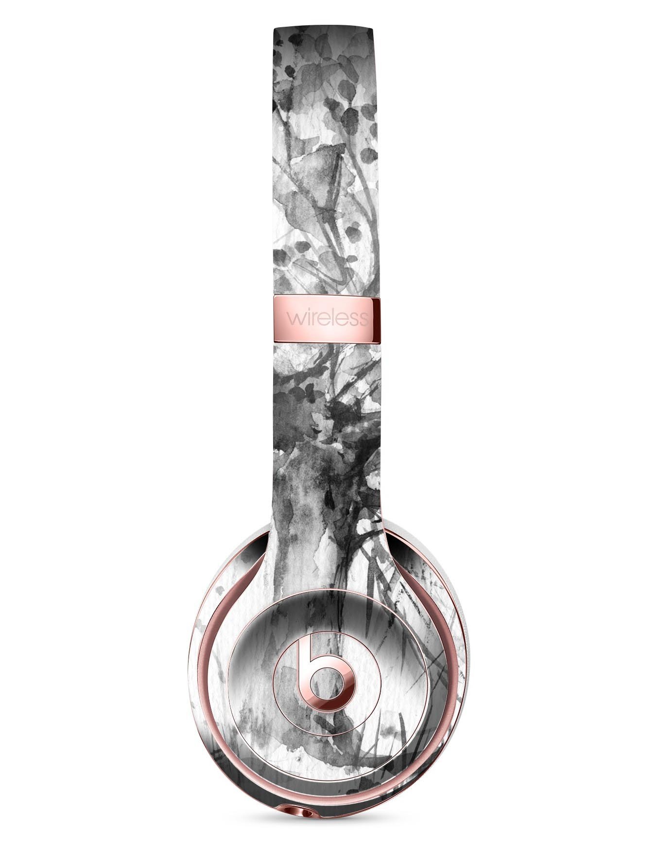 Abstract Black and White WaterColor Vivid Tree Skin Kit for Beats by Dre Solo 3 Wireless Headphones, showcasing a stylish design.