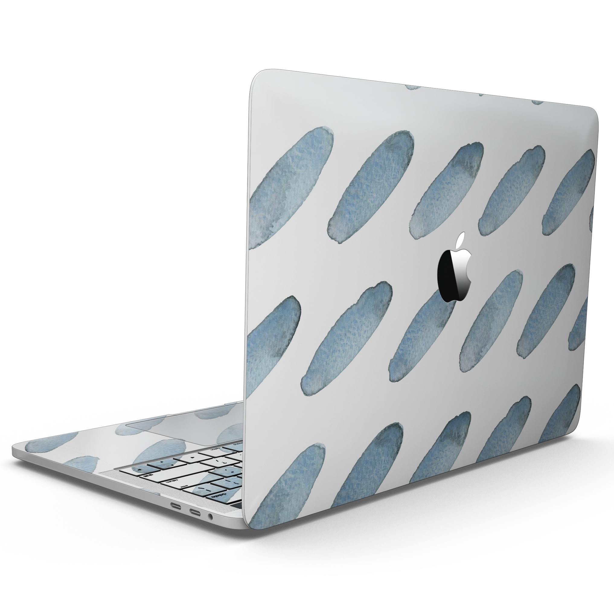 Abstract Blue Watercolor Strokes skin kit for MacBook Pro with Touch Bar, showcasing vibrant blue and artistic strokes.