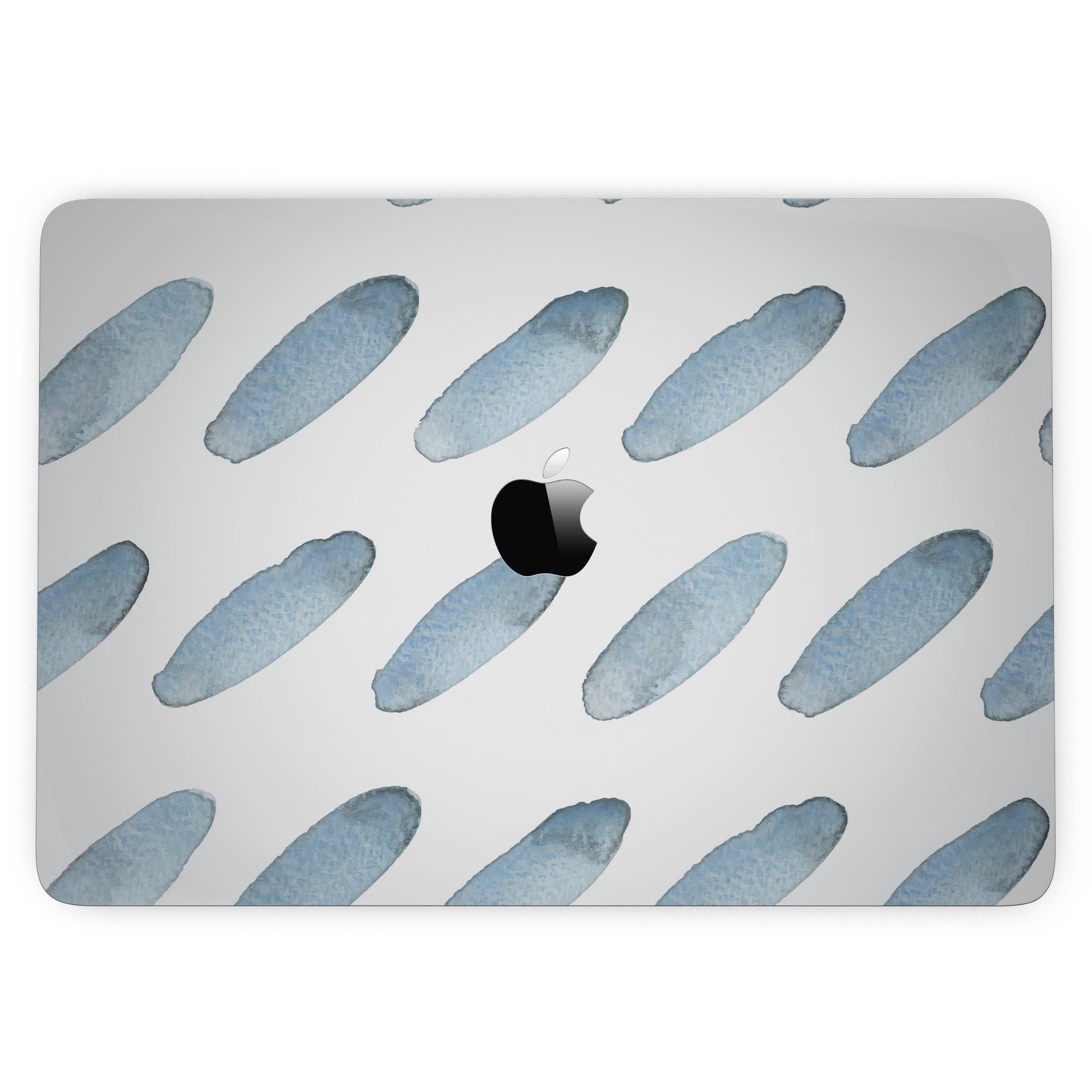 Abstract Blue Watercolor Strokes skin kit for MacBook Pro with Touch Bar, showcasing vibrant blue and artistic strokes.