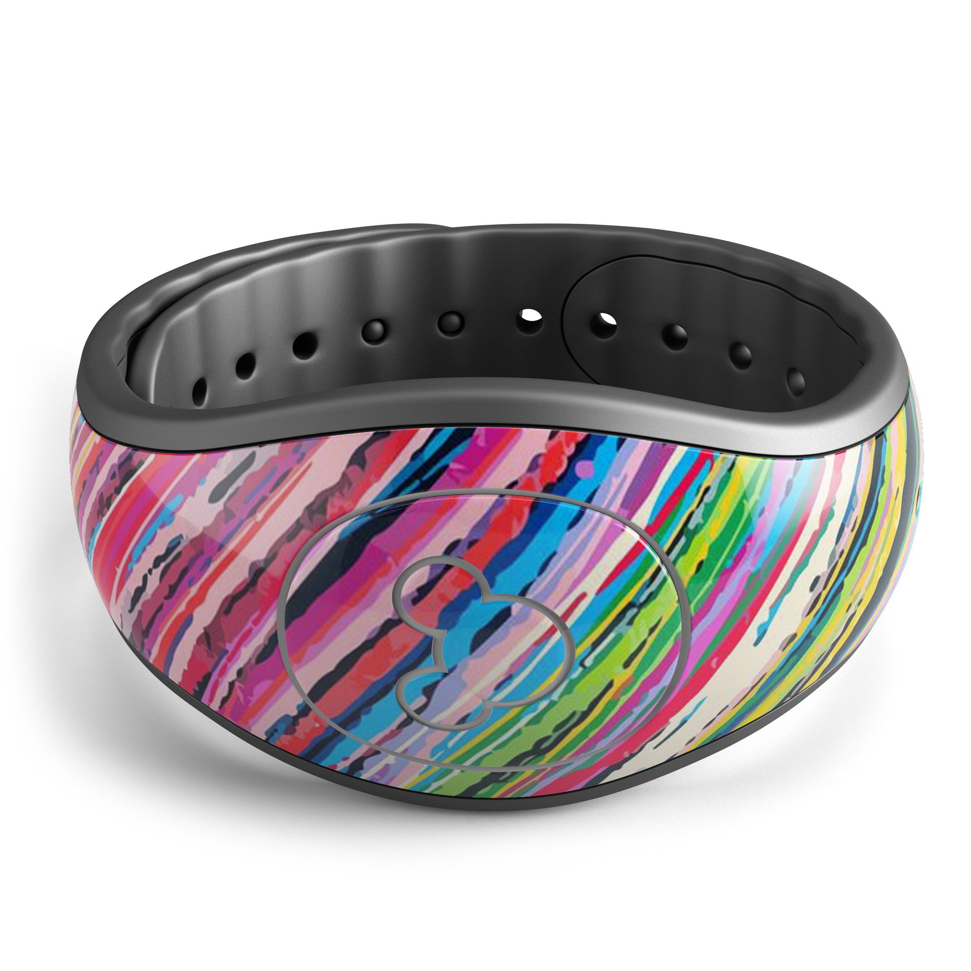 Abstract Color Strokes decal skin wrap kit for Disney Magic Band, showcasing vibrant colors and unique design.