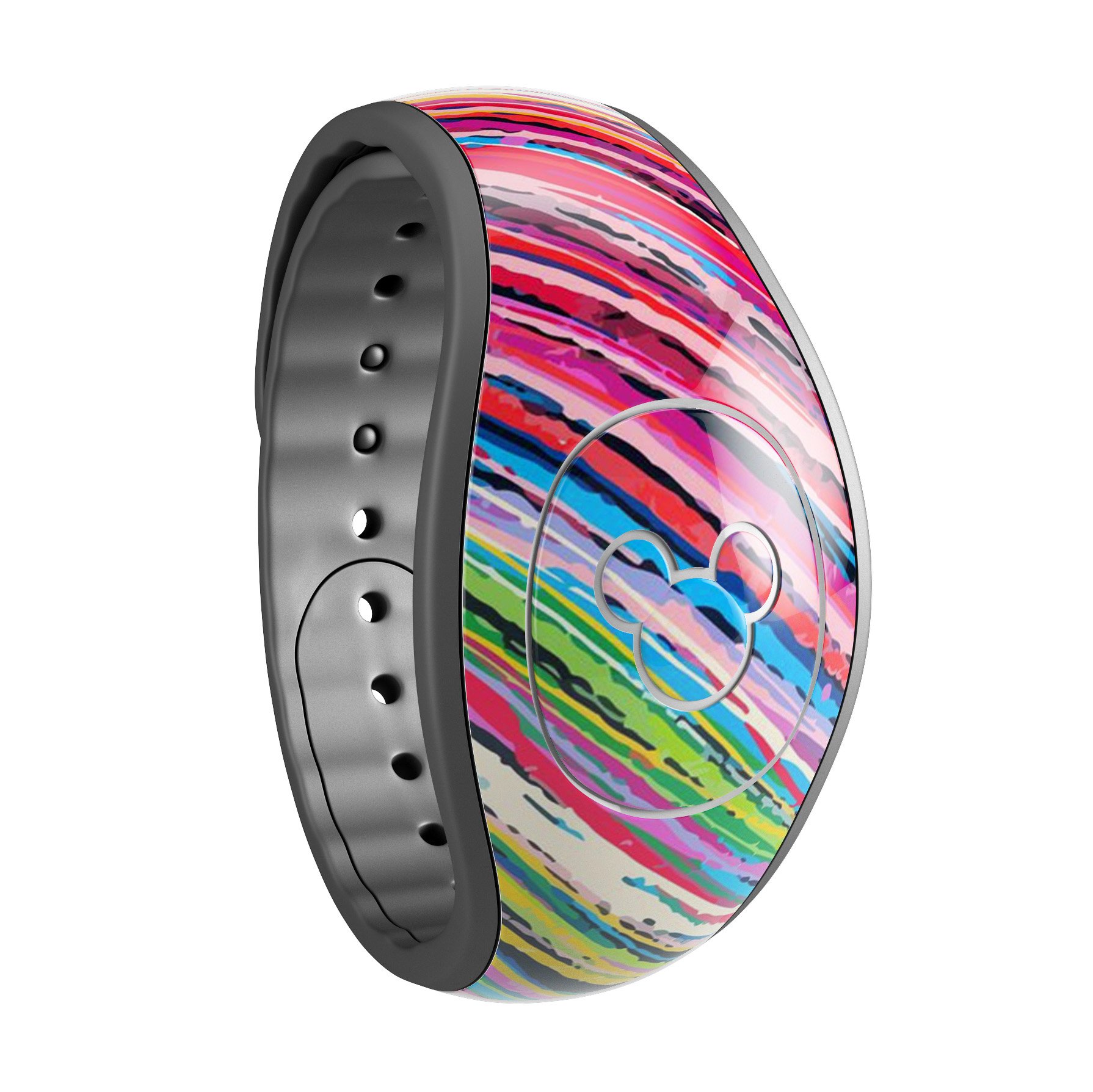 Abstract Color Strokes decal skin wrap kit for Disney Magic Band, showcasing vibrant colors and unique design.