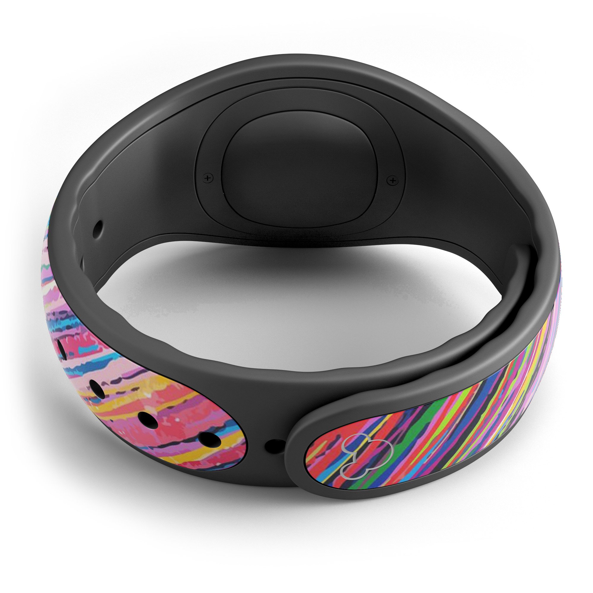 Abstract Color Strokes decal skin wrap kit for Disney Magic Band, showcasing vibrant colors and unique design.