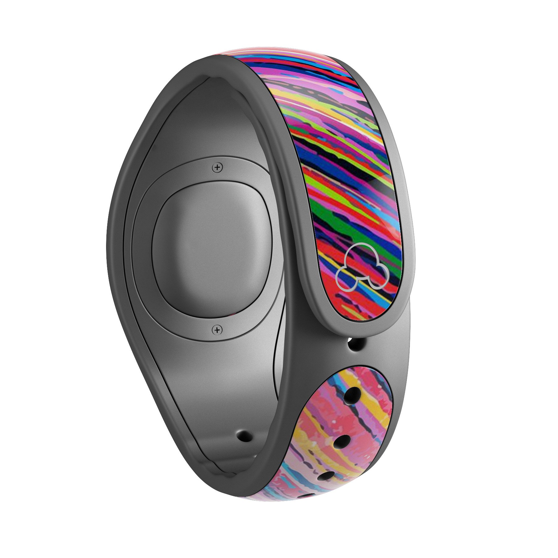 Abstract Color Strokes decal skin wrap kit for Disney Magic Band, showcasing vibrant colors and unique design.