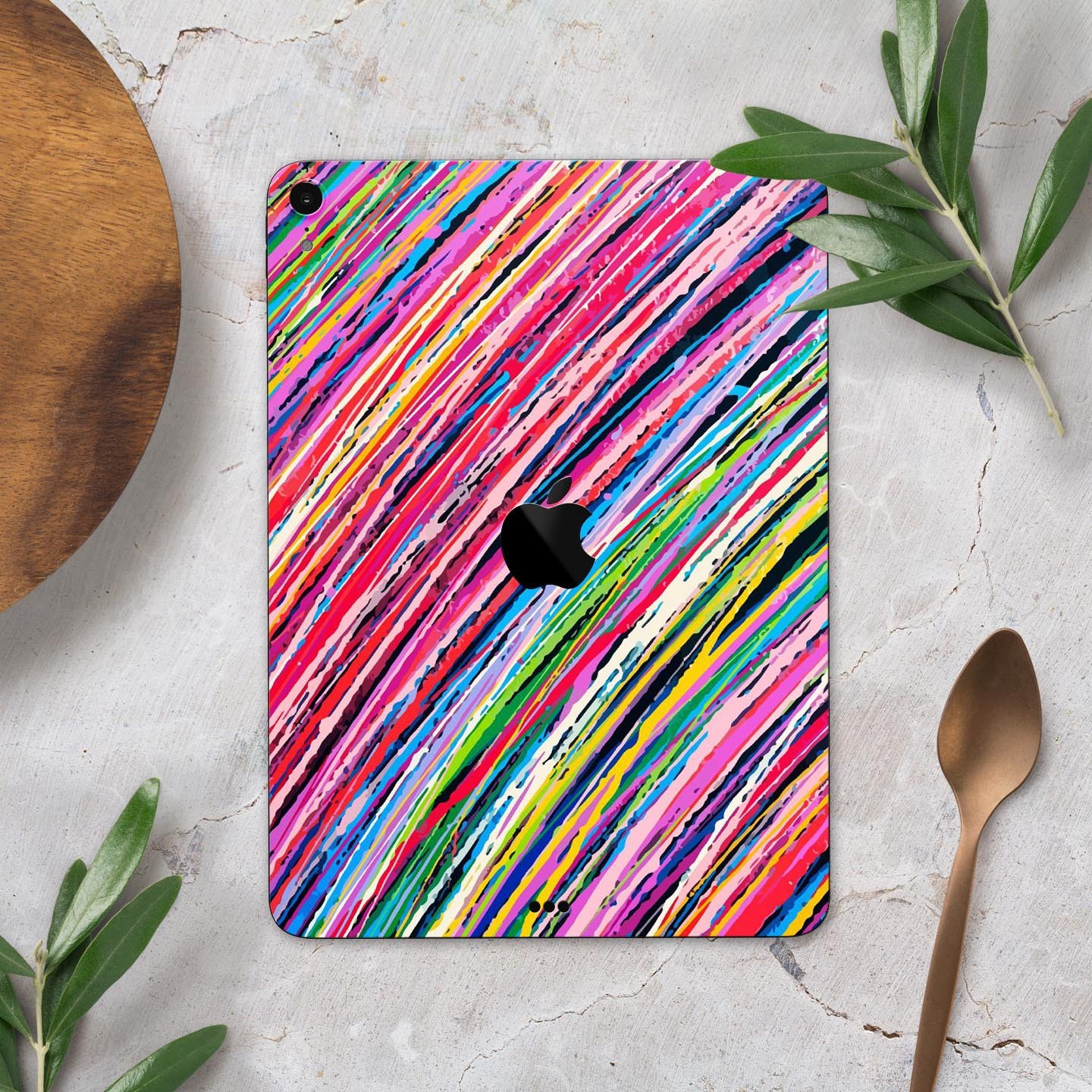 Abstract Color Strokes full body skin decal for Apple iPad Pro, showcasing vibrant colors and sleek design.