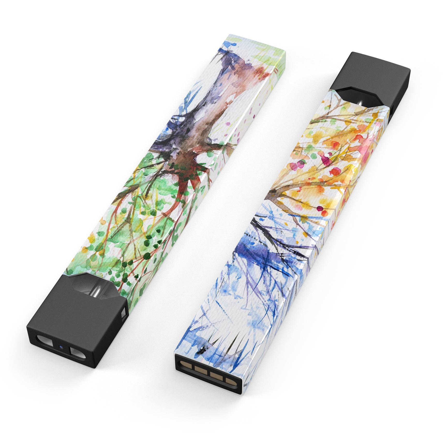 Abstract Colorful WaterColor Vivid Tree decal for JUUL device, showcasing vibrant colors and intricate design.