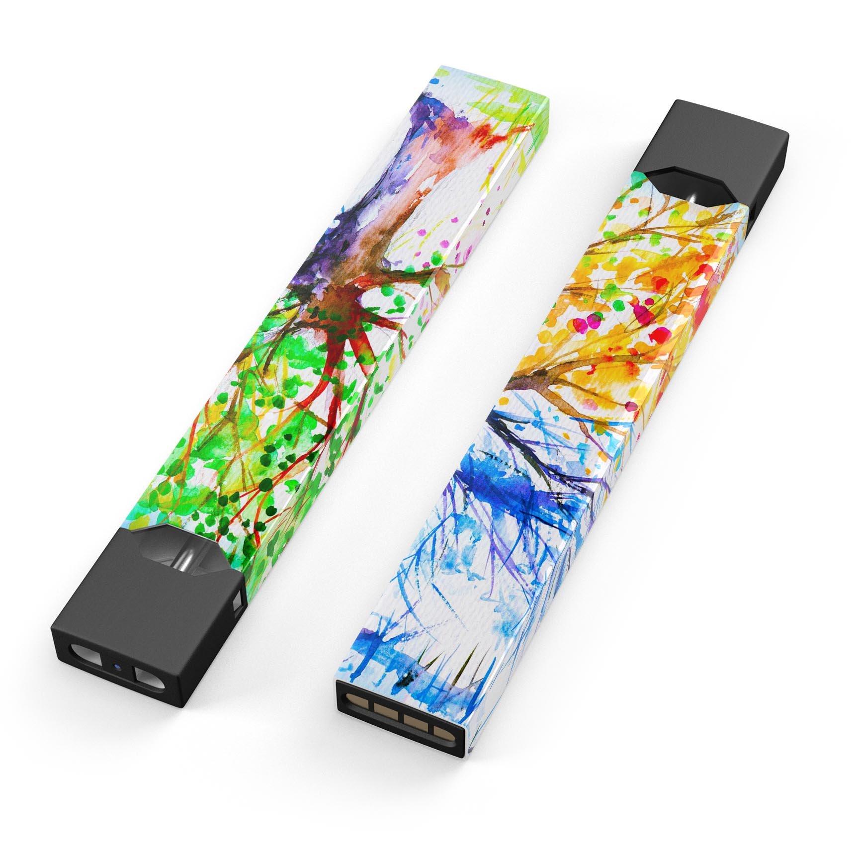 Abstract Colorful WaterColor Vivid Tree V3 decal for JUUL device, showcasing vibrant colors and intricate tree design.