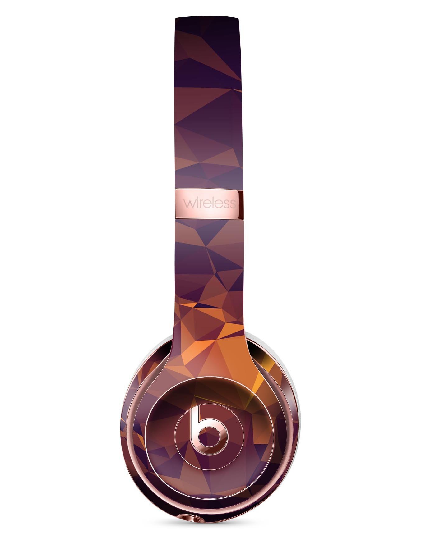 Abstract Copper Geometric Shapes Skin Kit for Beats by Dre Solo 3 Wireless Headphones, showcasing a stylish design and premium vinyl material.