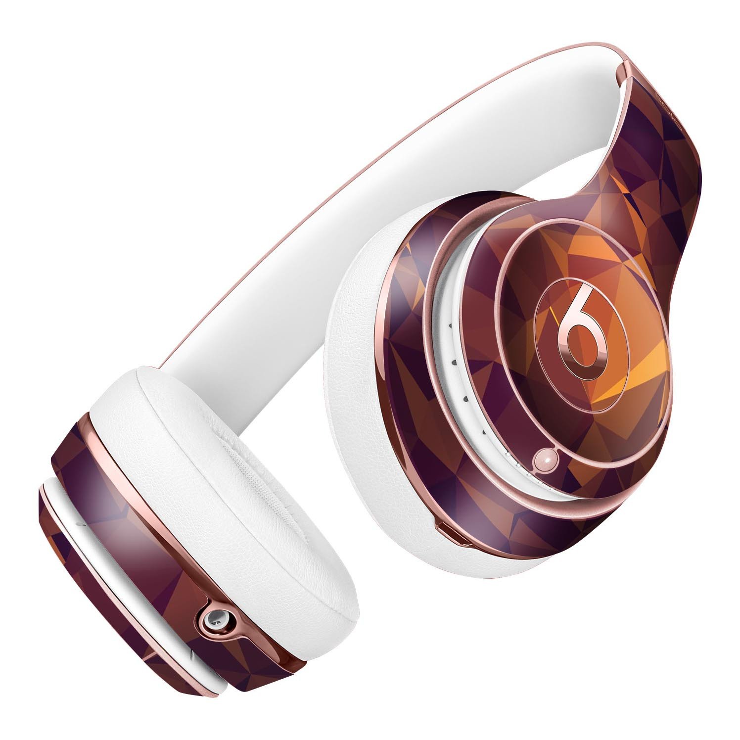 Abstract Copper Geometric Shapes Skin Kit for Beats by Dre Solo 3 Wireless Headphones, showcasing a stylish design and premium vinyl material.