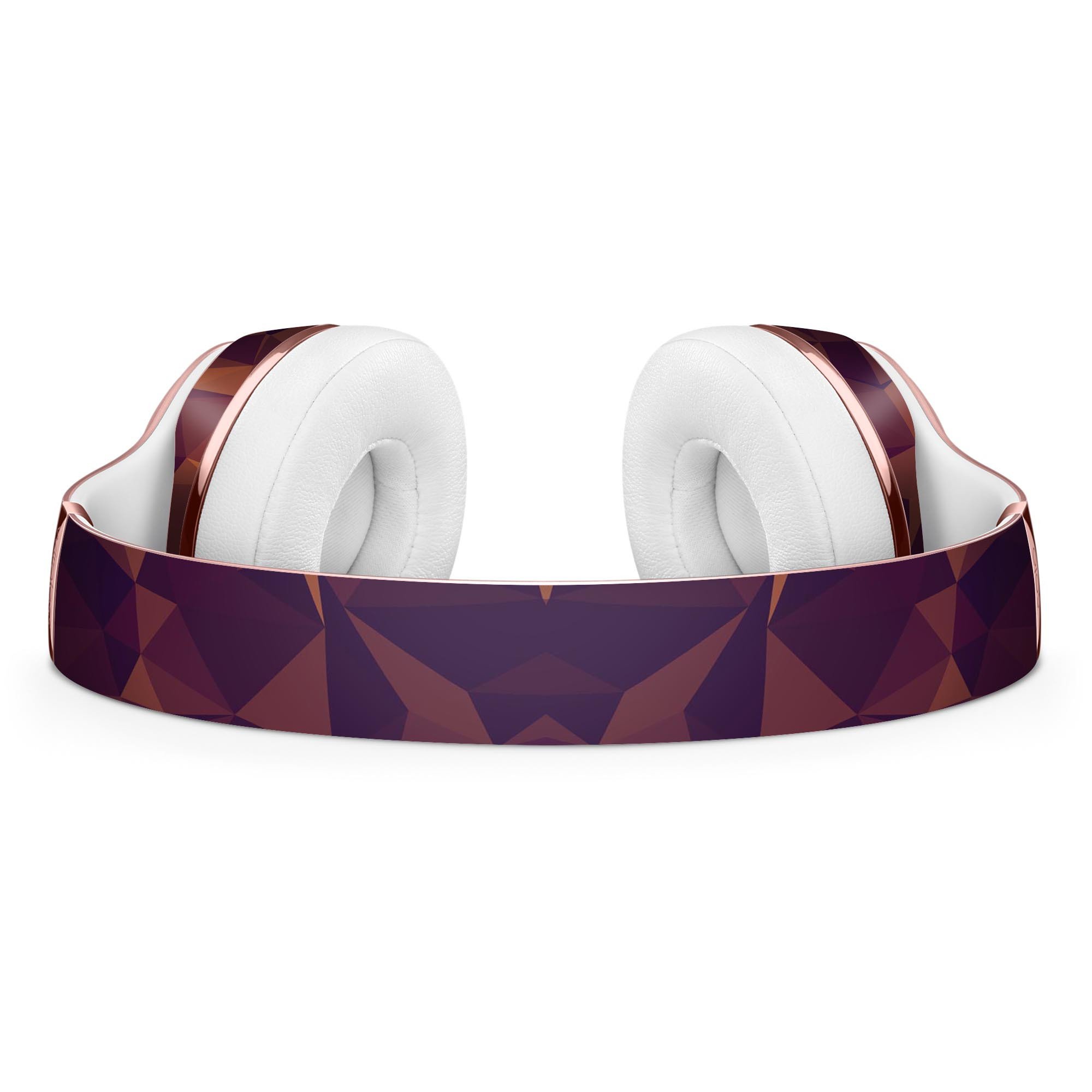 Abstract Copper Geometric Shapes Skin Kit for Beats by Dre Solo 3 Wireless Headphones, showcasing a stylish design and premium vinyl material.