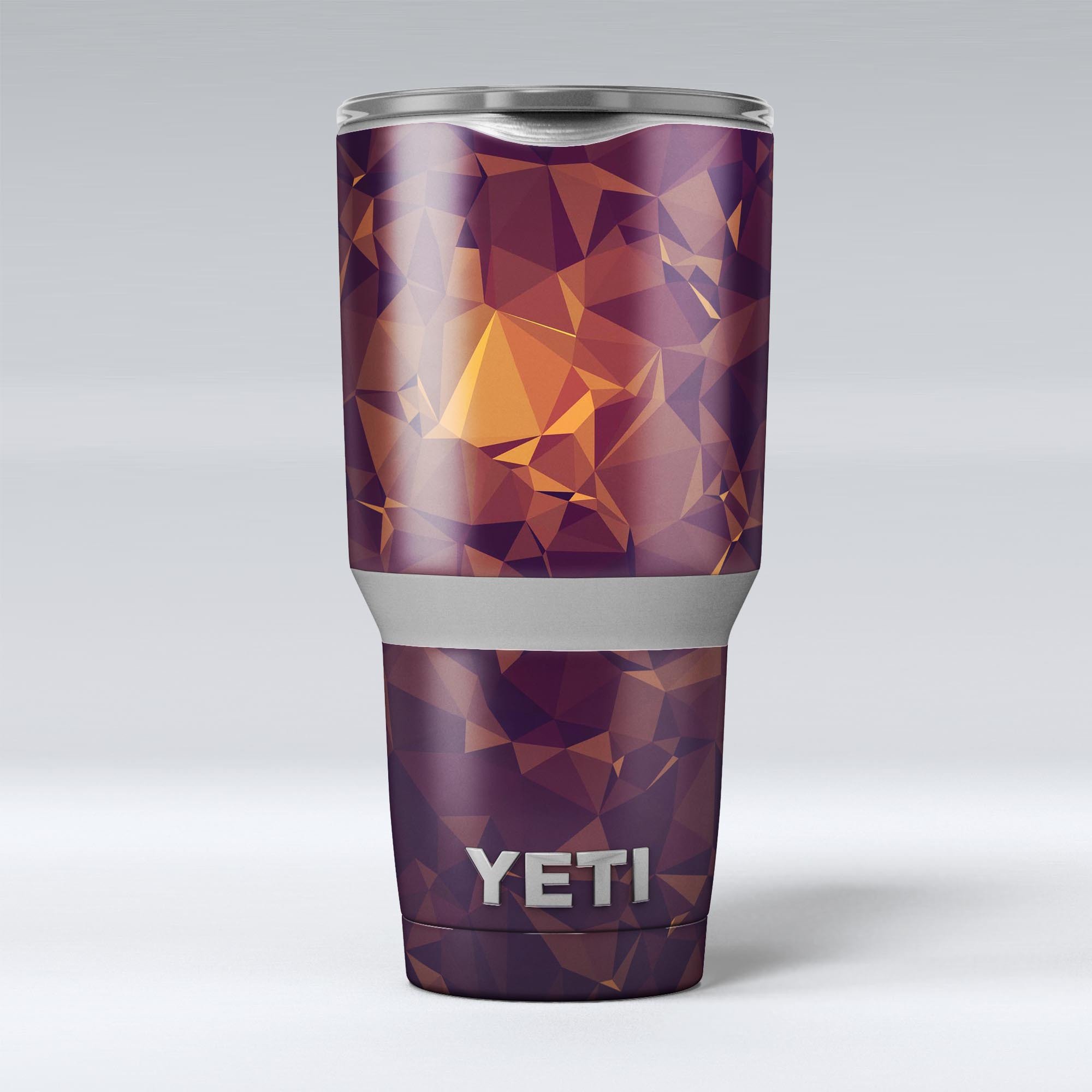 Abstract Copper Geometric Shapes skin decal vinyl wrap kit for Yeti Coolers, showcasing a stylish design and premium quality.