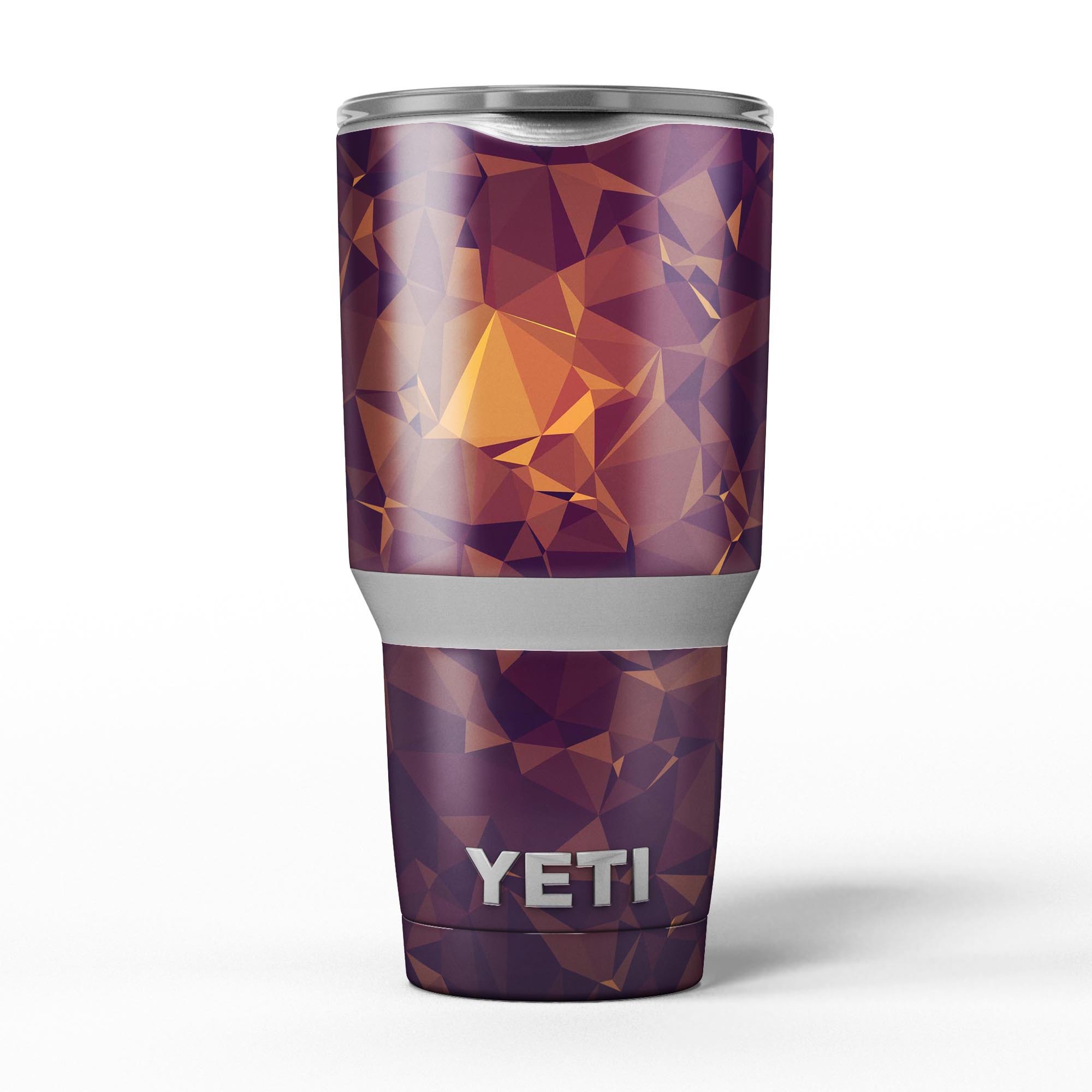 Abstract Copper Geometric Shapes skin decal vinyl wrap kit for Yeti Coolers, showcasing a stylish design and premium quality.