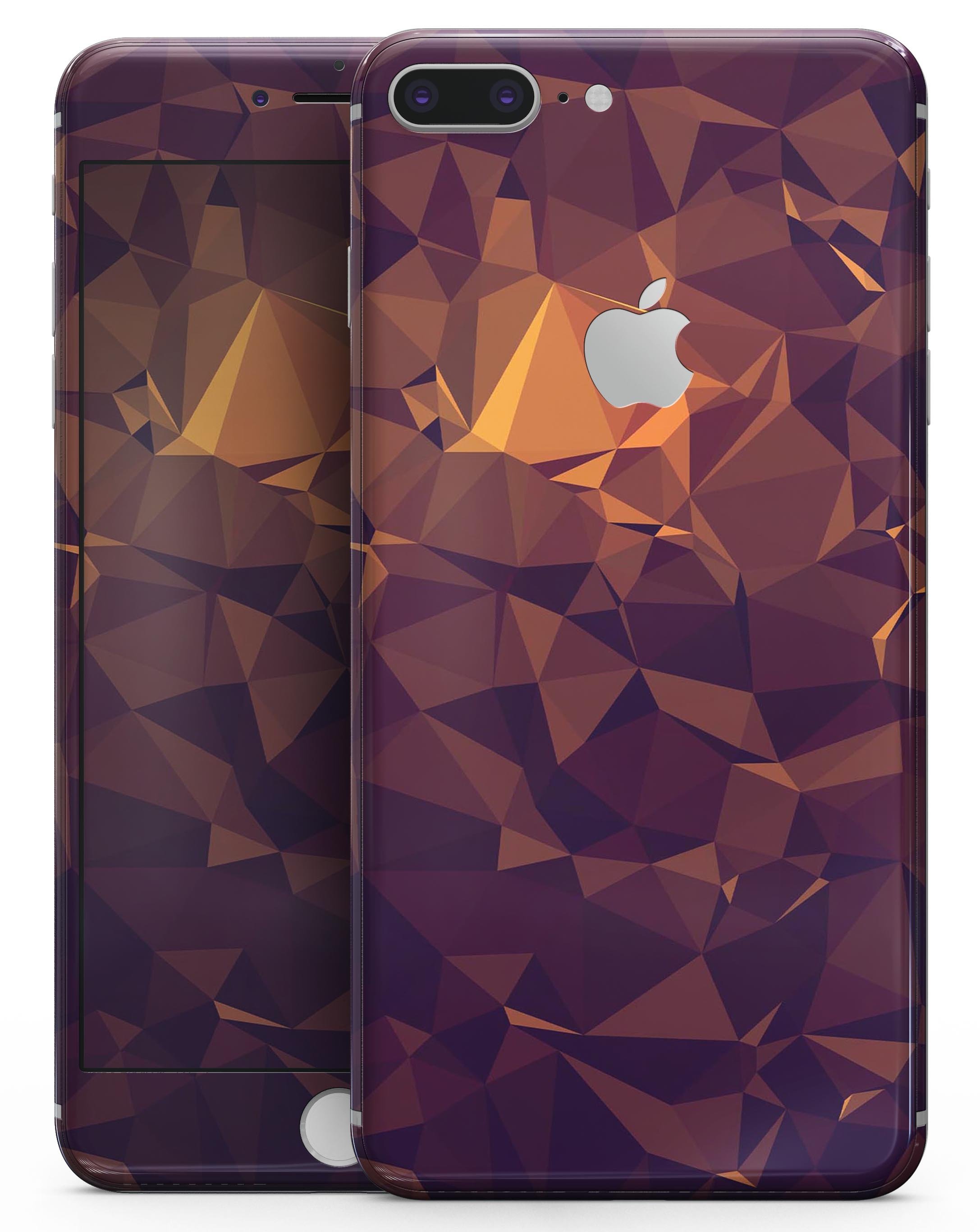 Abstract Copper Geometric Shapes skin for iPhone 8 and 8 Plus, showcasing a stylish design with geometric patterns.