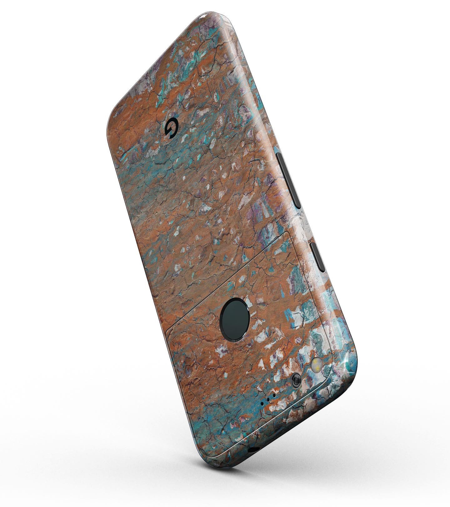 Abstract Cracked Burnt Paint Full-Body Skin Kit for Google Pixel, showcasing a unique design and precision fit.