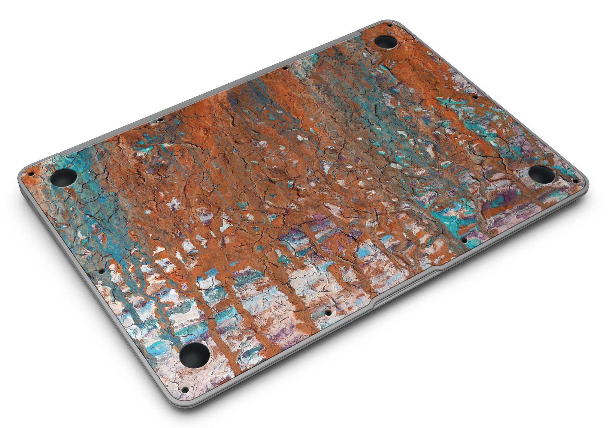 Abstract Cracked Burnt Paint Skin Kit for MacBook Air, showcasing a stylish design that protects the device.