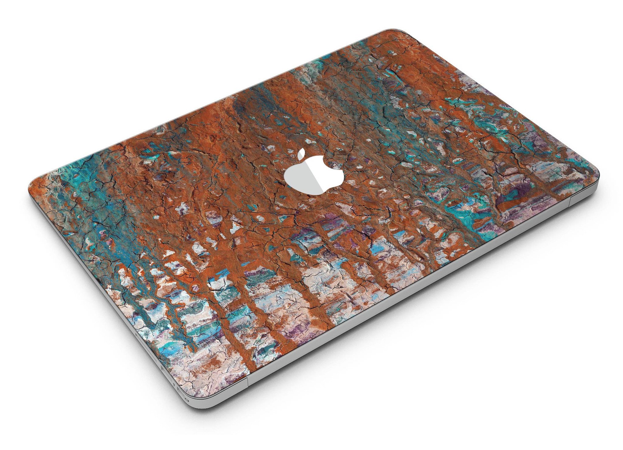 Abstract Cracked Burnt Paint Skin Kit for MacBook Air, showcasing a stylish design that protects the device.