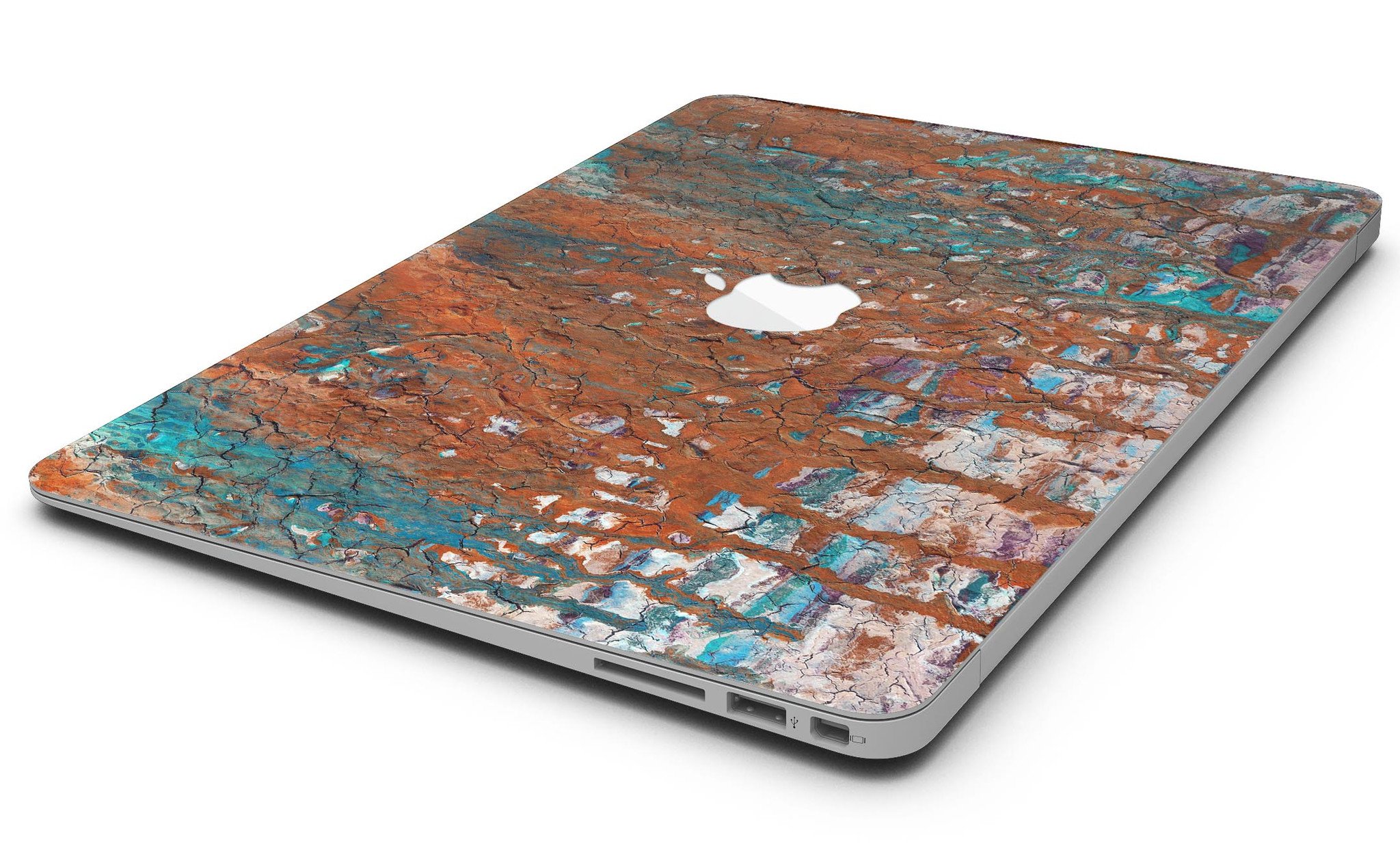 Abstract Cracked Burnt Paint Skin Kit for MacBook Air, showcasing a stylish design that protects the device.