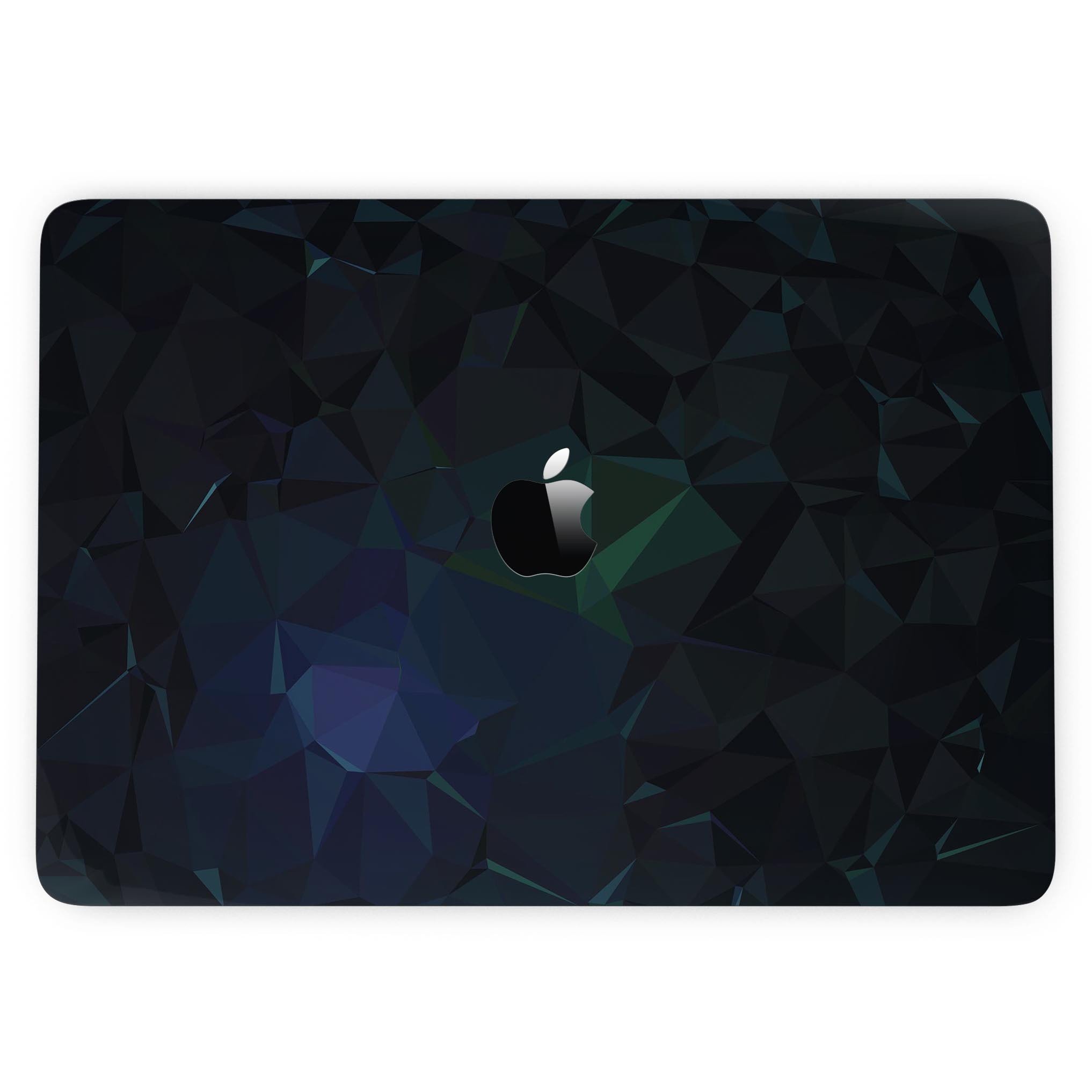 Abstract Dark Blue Geometric Shapes skin for MacBook Pro with Touch Bar, showcasing a stylish design that protects the device.