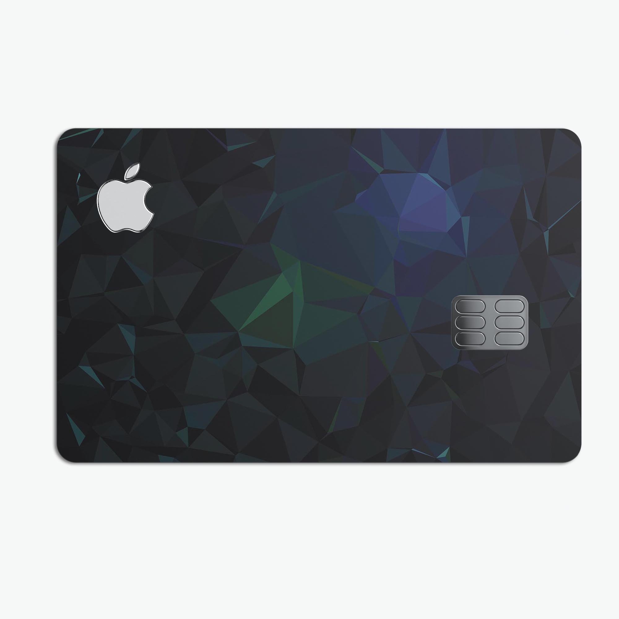 Abstract Dark Blue Geometric Shapes decal for Apple Card, showcasing a stylish design with premium protective features.