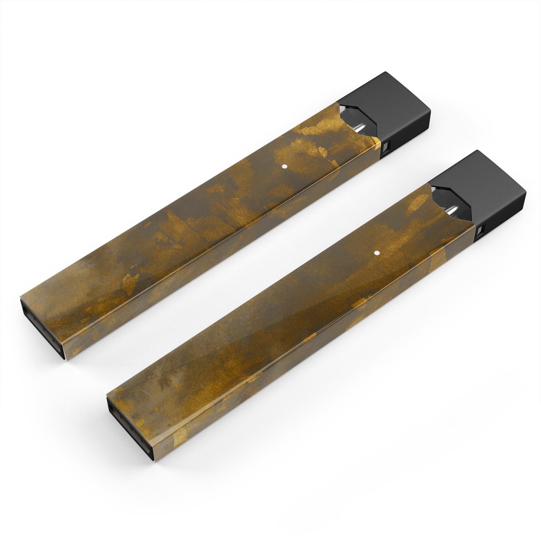 Abstract Dark Gray and Gold Shards decal skin for JUUL vaping device, showcasing a stylish design with premium finish.