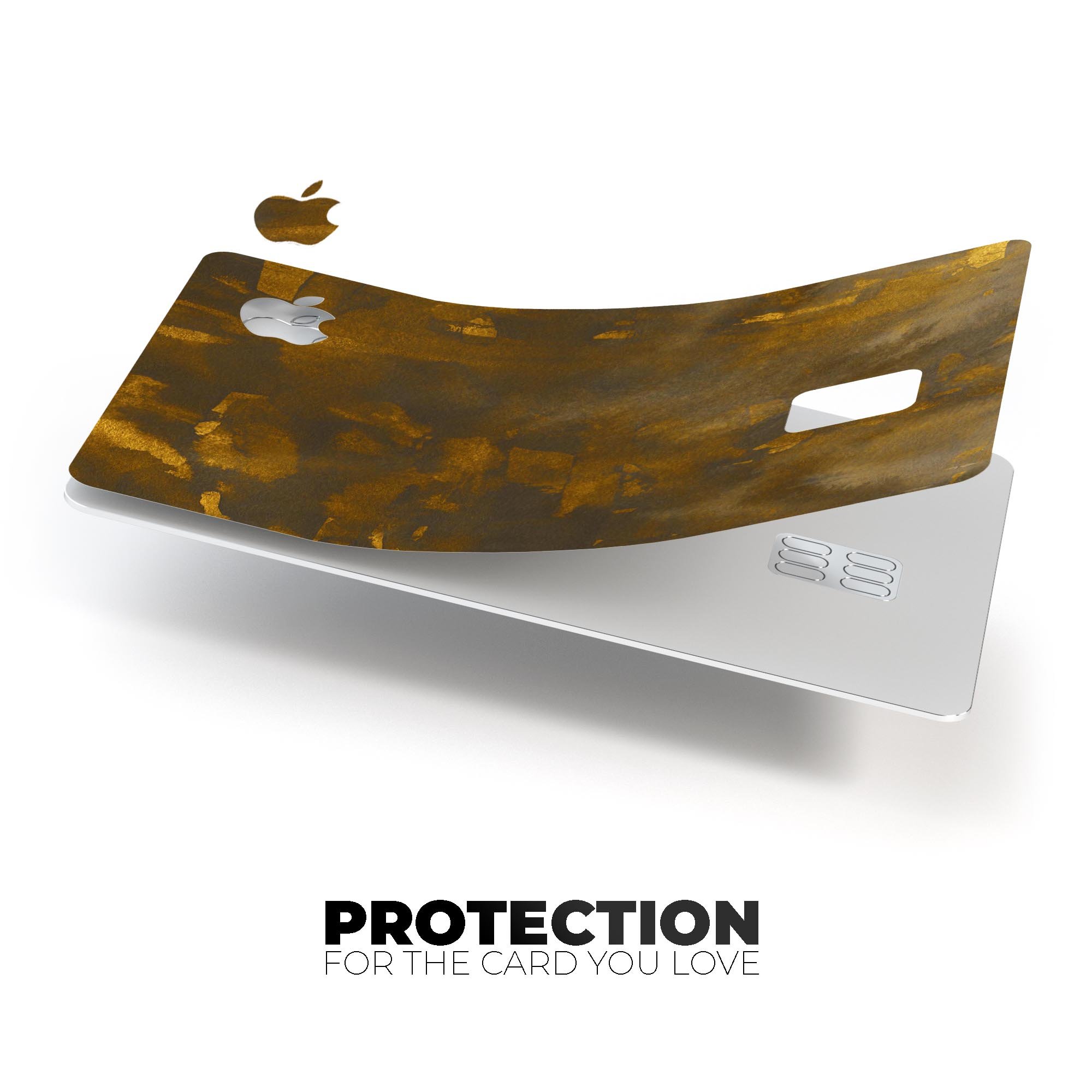 Abstract Dark Gray and Gold Shards skin kit for Apple Card, showcasing premium vinyl design and protective features.