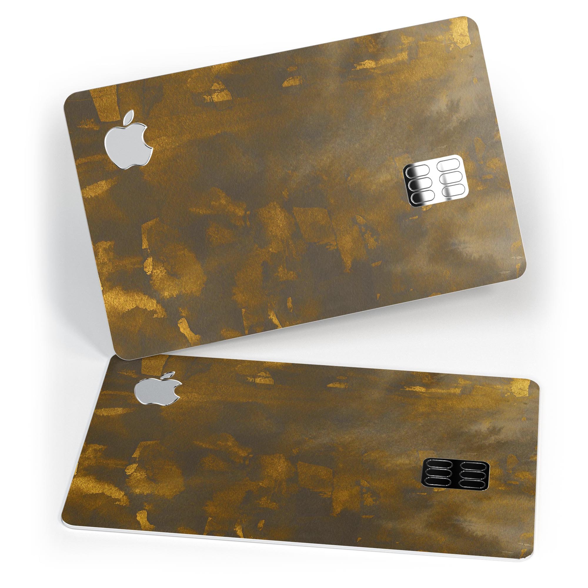 Abstract Dark Gray and Gold Shards skin kit for Apple Card, showcasing premium vinyl design and protective features.