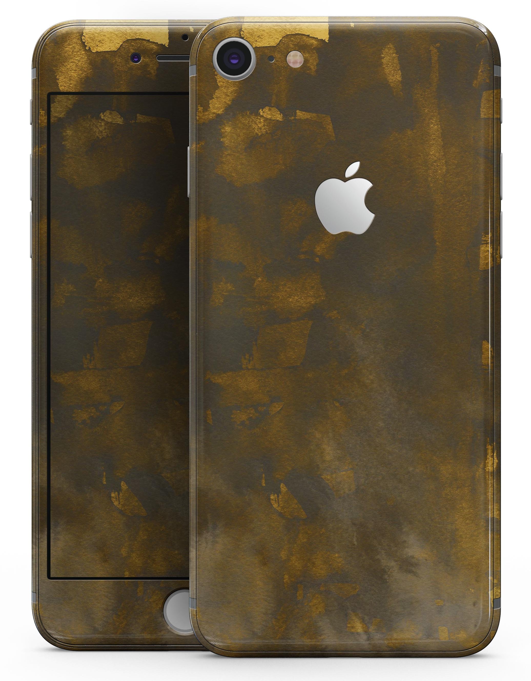 Abstract Dark Gray and Gold Shards skin for iPhone 8 and 8 Plus, showcasing a stylish design with premium vinyl material.