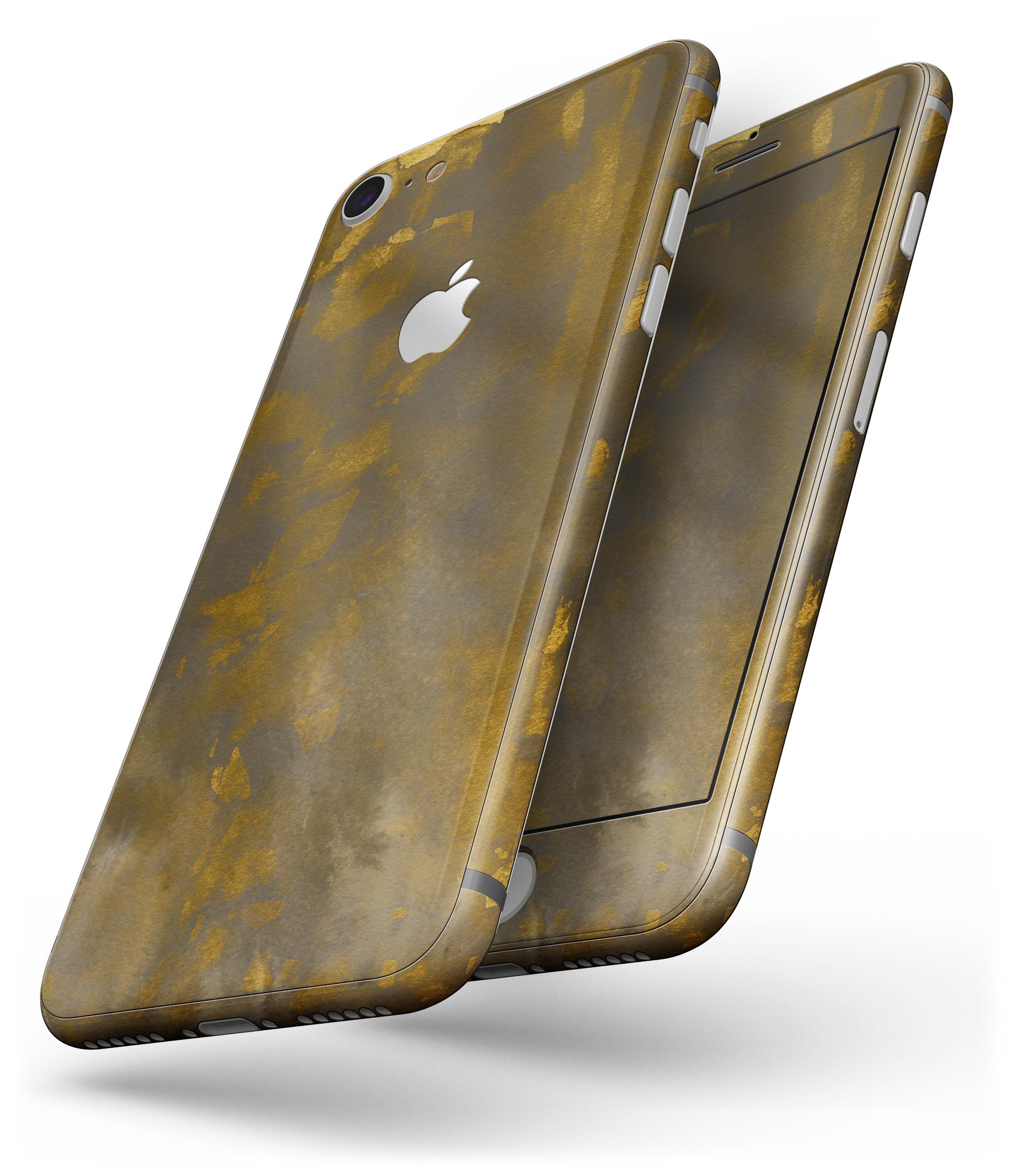 Abstract Dark Gray and Gold Shards skin for iPhone 8 and 8 Plus, showcasing a stylish design with premium vinyl material.