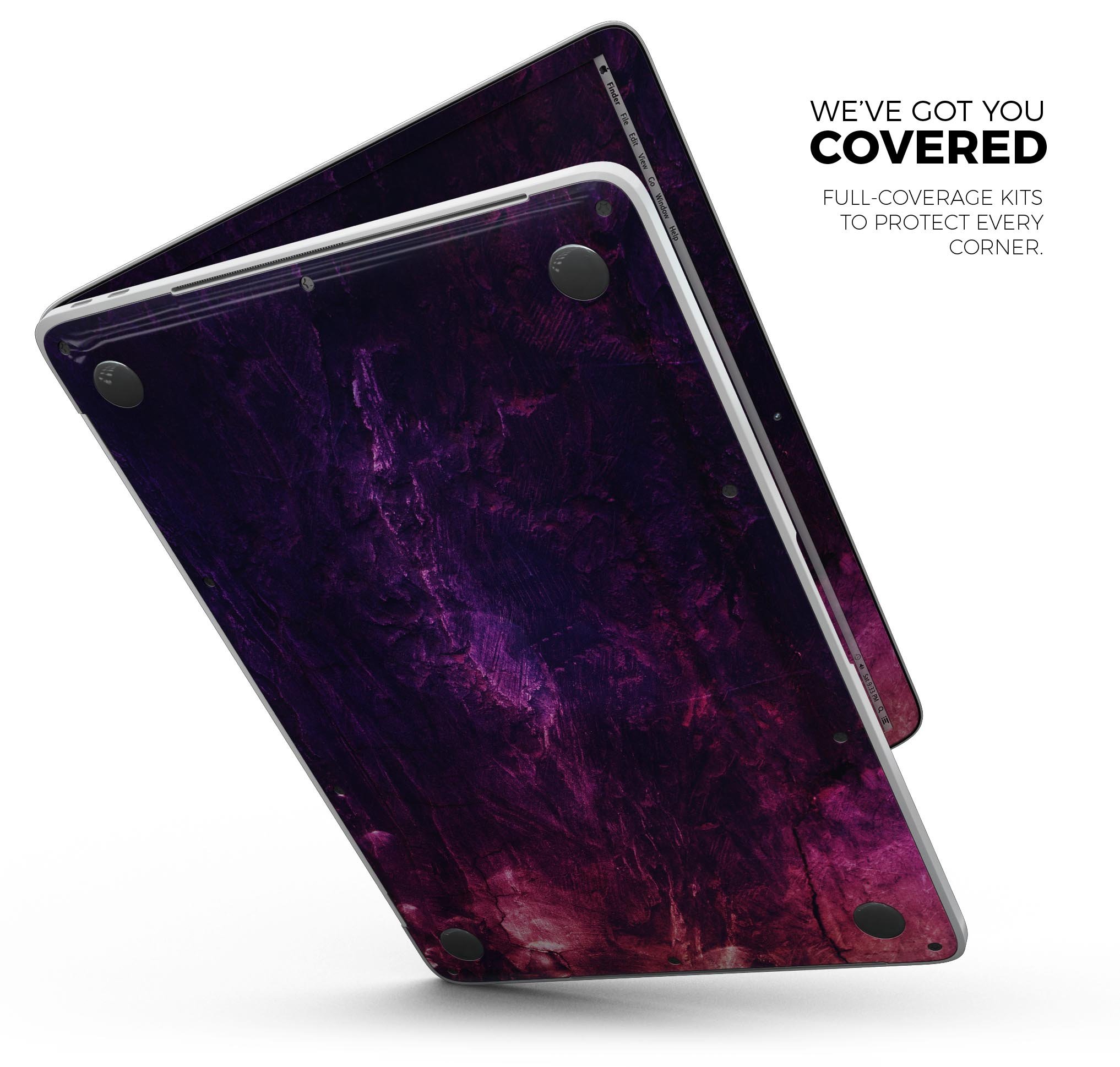 Abstract Fire & Ice V1 skin decal wrap kit for Apple MacBook, showcasing vibrant colors and a sleek design.