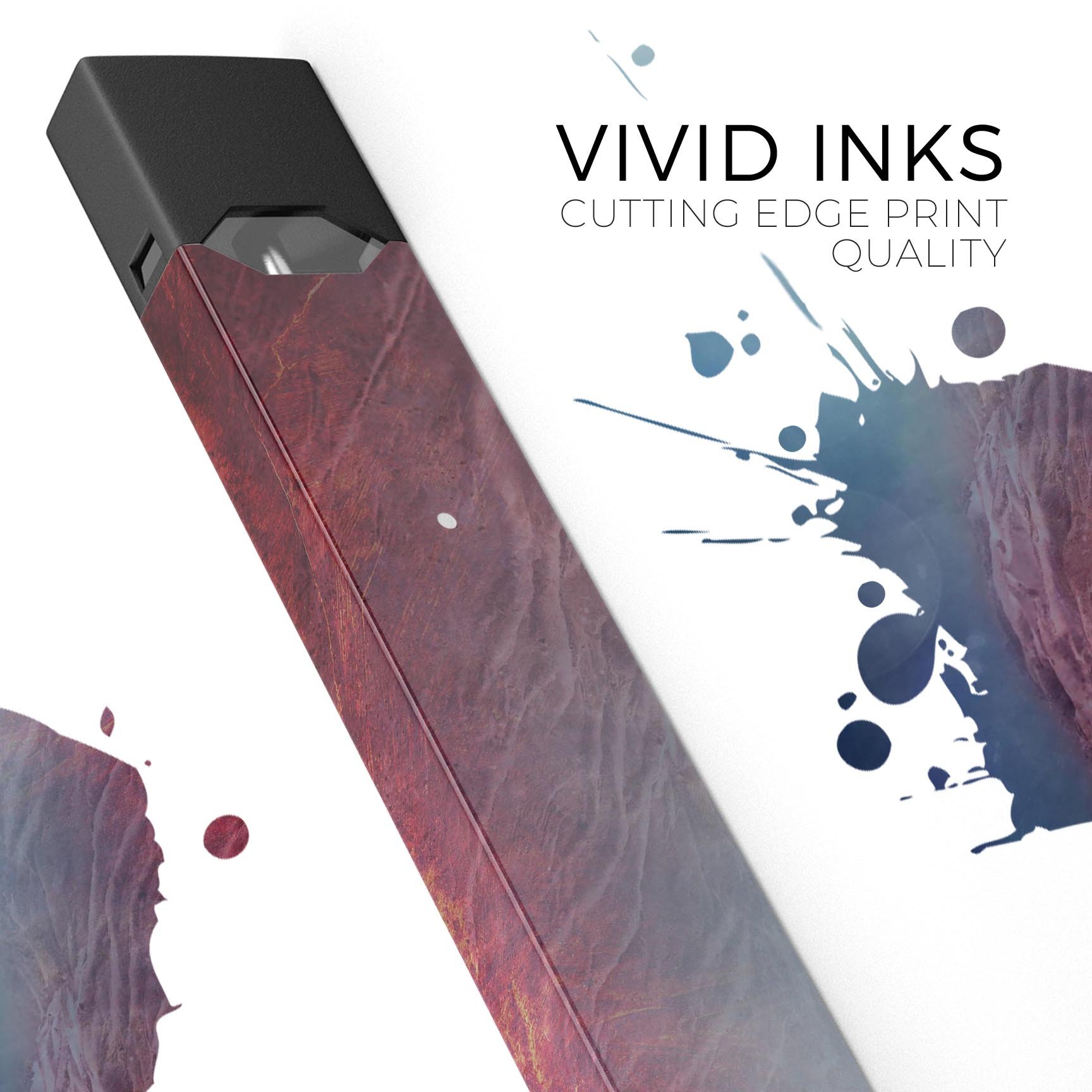 Abstract Fire & Ice V10 skin-wrap sticker designed for JUUL vaping device, showcasing vibrant colors and premium quality.