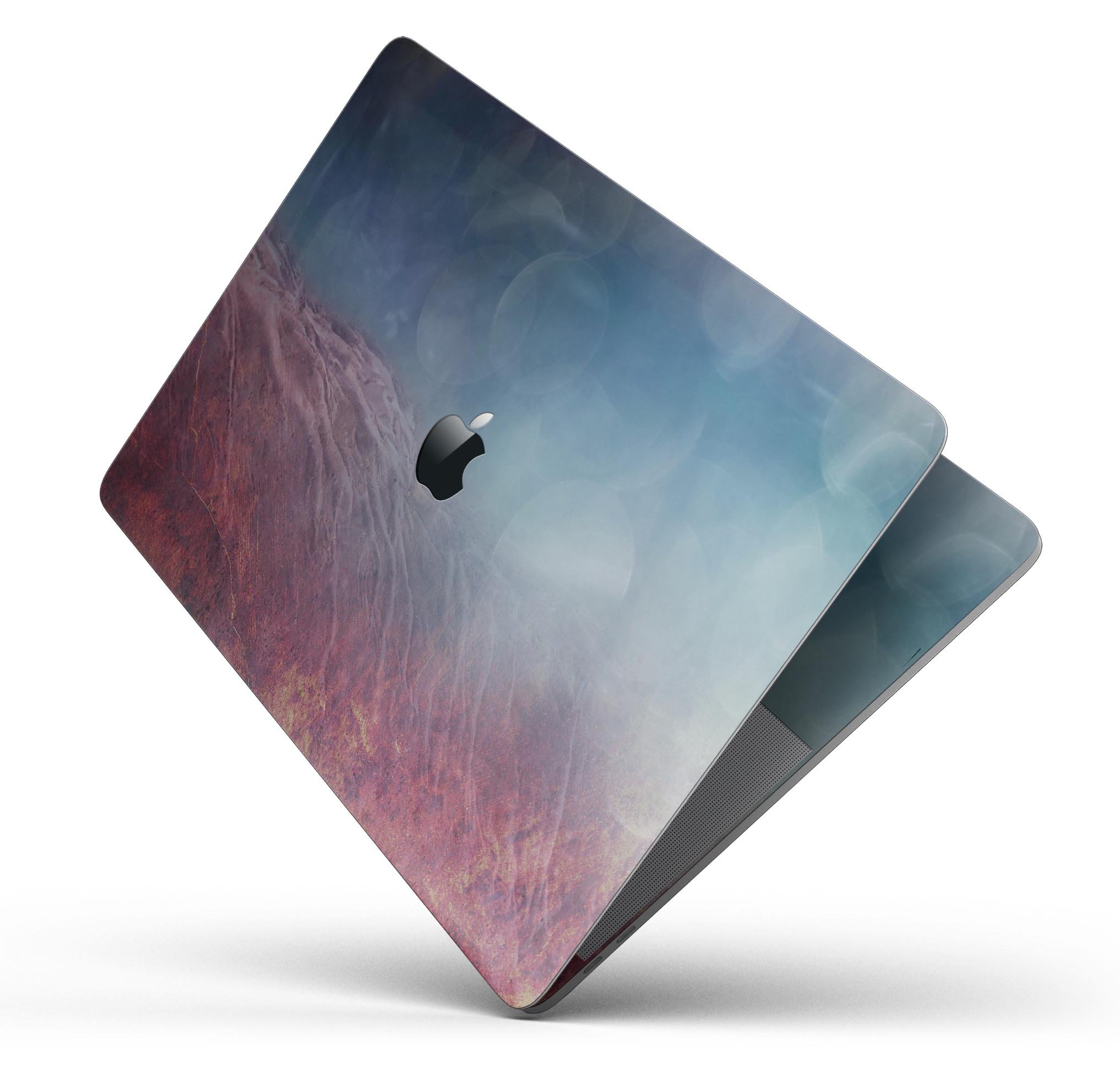 Abstract Fire & Ice V10 skin decal wrap kit for MacBook, showcasing vibrant colors and a sleek design.