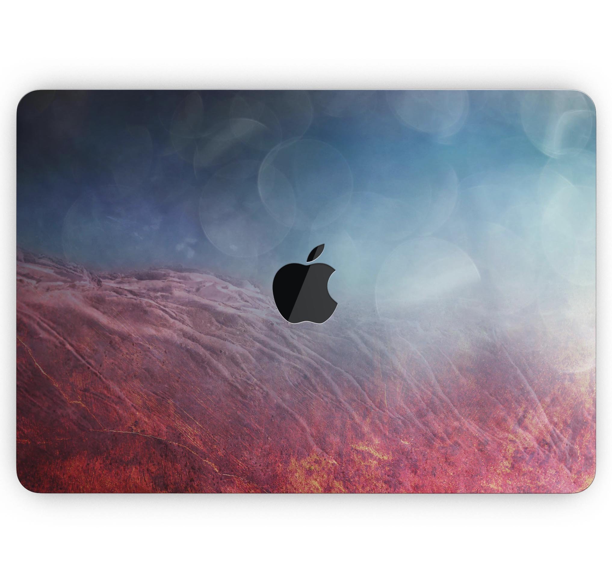 Abstract Fire & Ice V10 skin decal wrap kit for MacBook, showcasing vibrant colors and a sleek design.