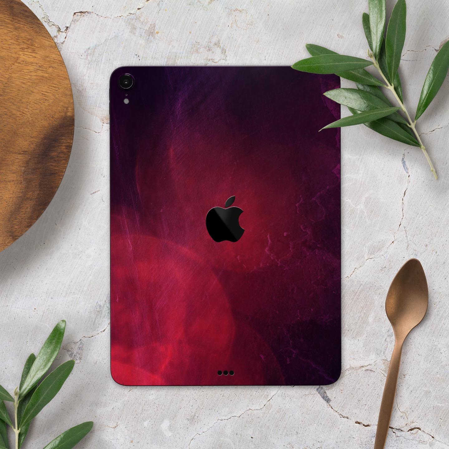 Abstract Fire & Ice V12 Full Body Skin Decal for Apple iPad Pro, showcasing vibrant colors and premium 3M material.