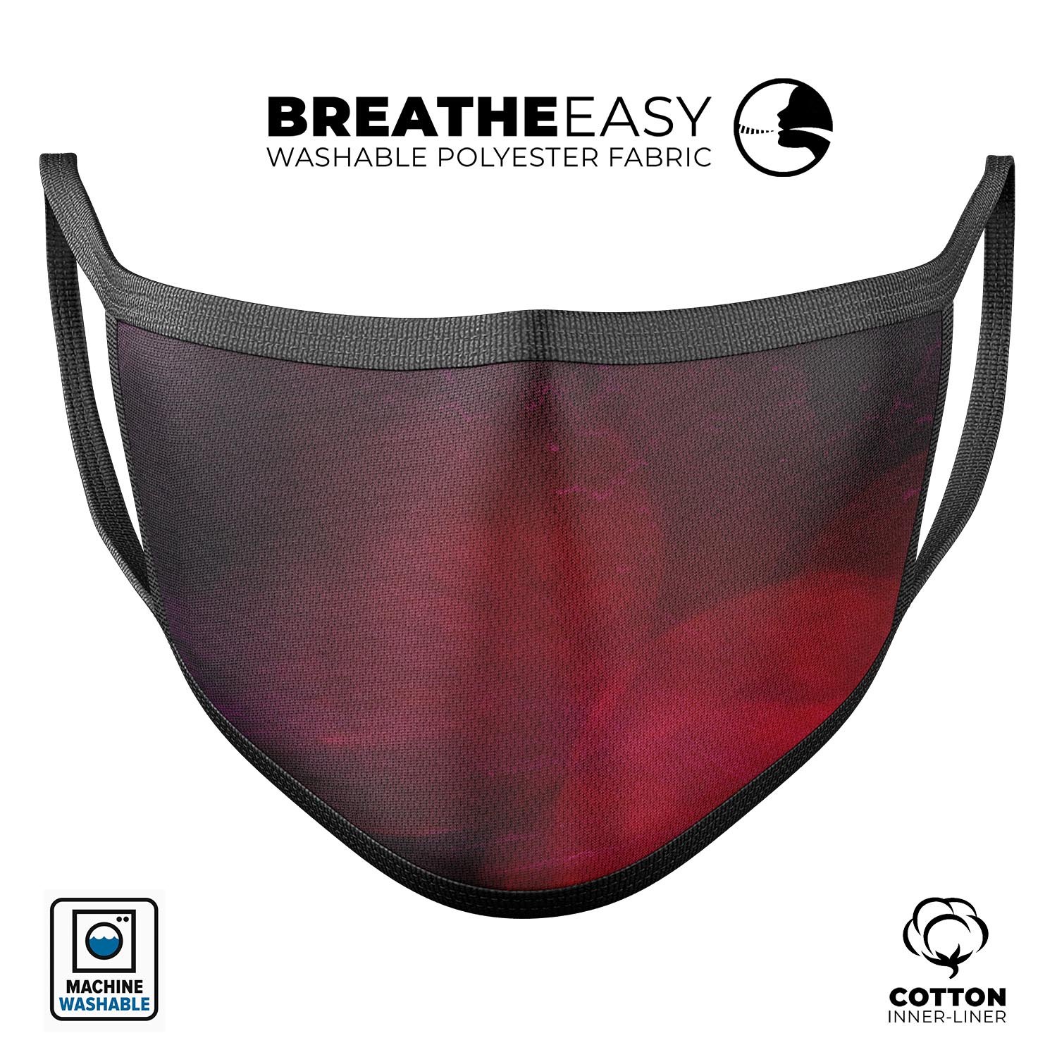 Abstract Fire & Ice V12 mouth cover, a stylish unisex anti-dust mask made in the USA, featuring vibrant dye-sublimated designs.