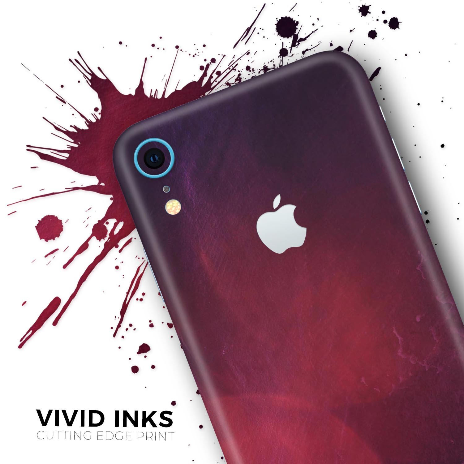 Abstract Fire & Ice V12 Skin-Kit for Apple iPhone XR and XS MAX, showcasing vibrant design and premium vinyl material.