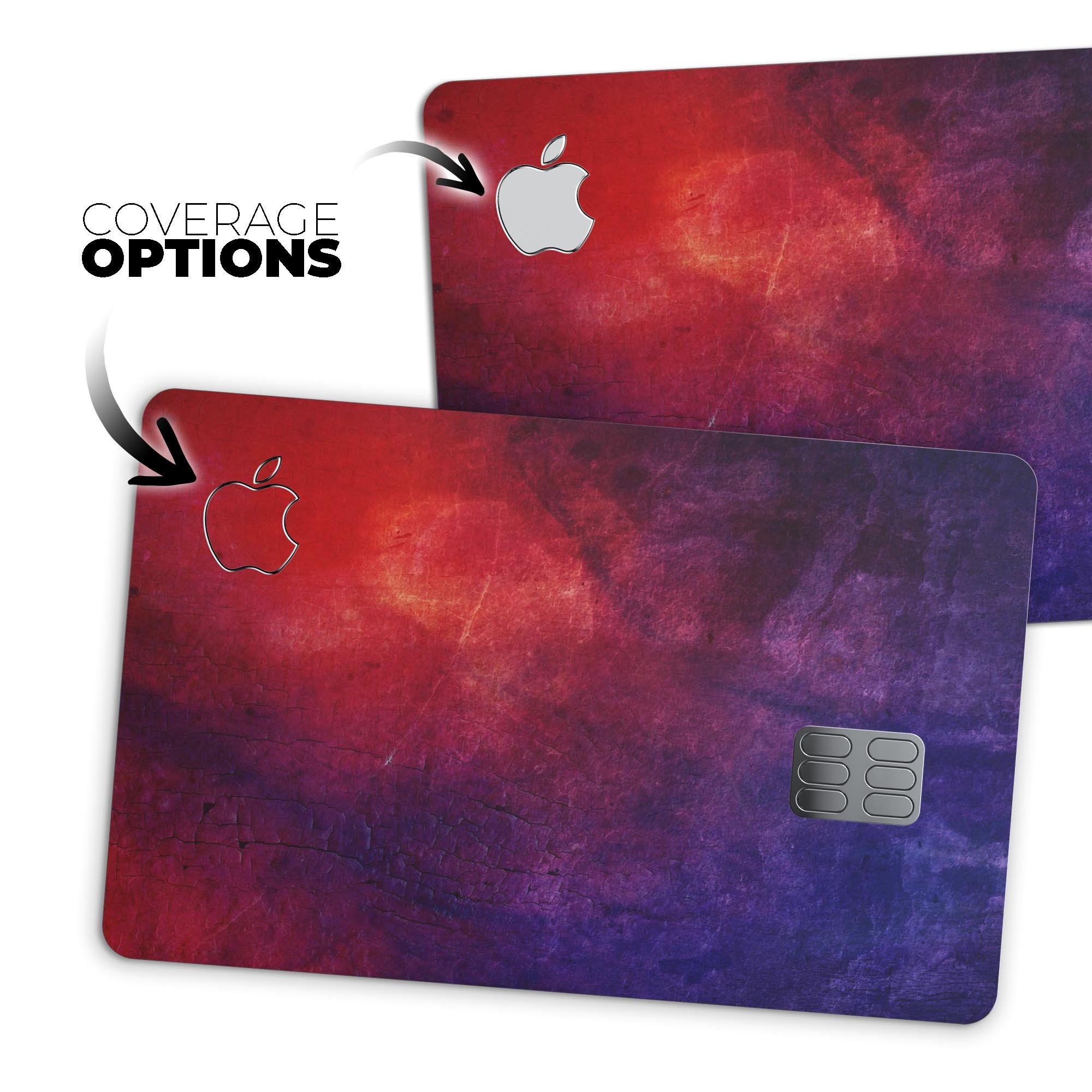 Abstract Fire & Ice V13 decal skin-kit for Apple Card, showcasing premium vinyl design with bubble-free installation.