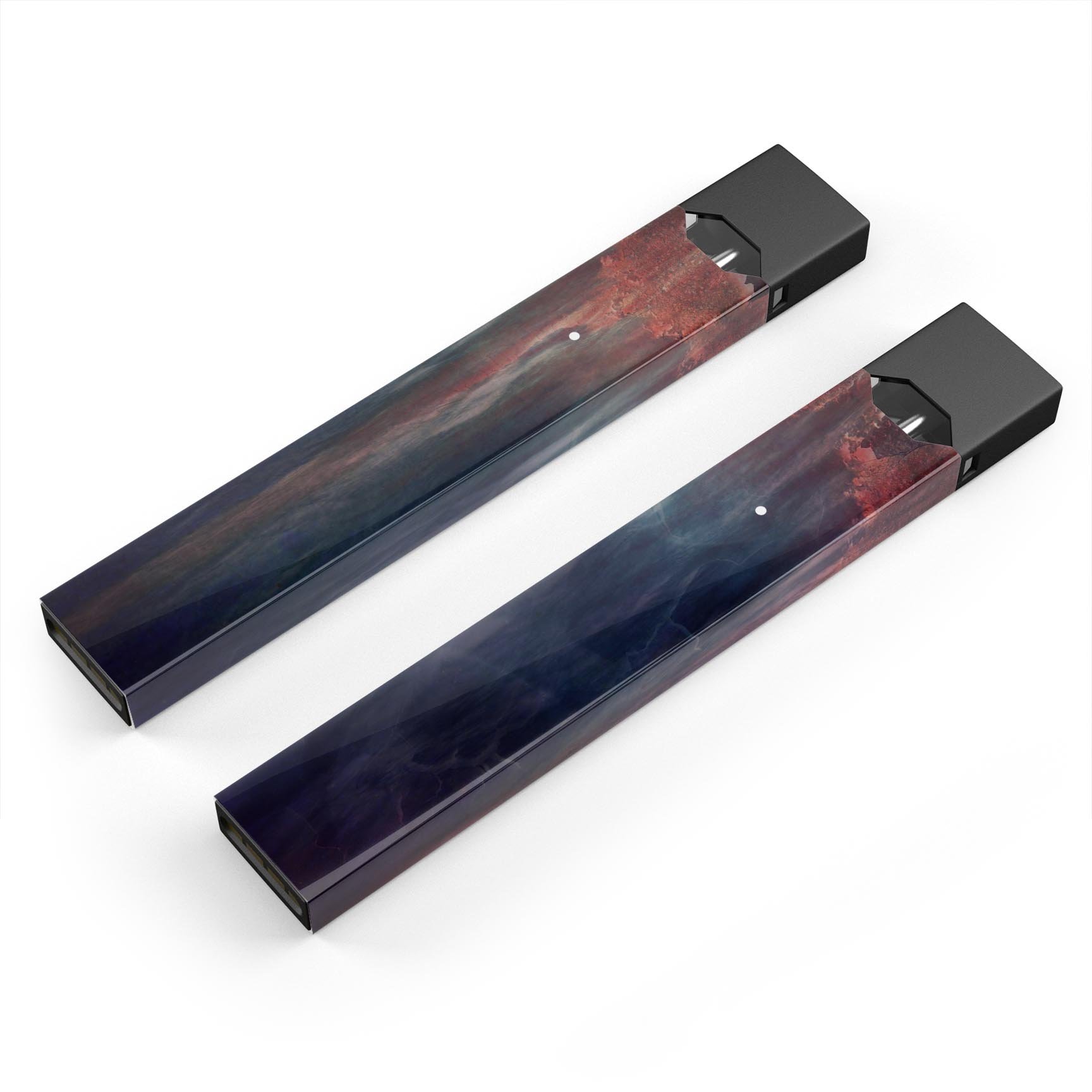 Abstract Fire & Ice V14 premium decal skin for JUUL vaping device, showcasing vibrant colors and sleek design.