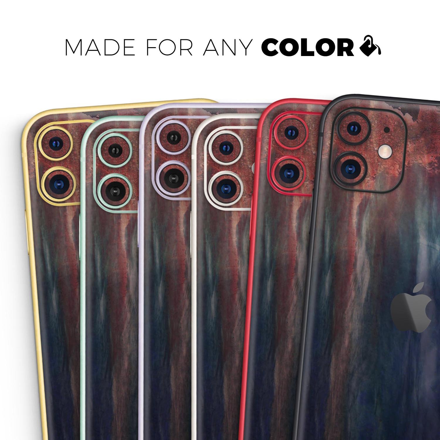 Abstract Fire & Ice V14 Skin-Kit for Apple iPhone, showcasing vibrant design and premium vinyl material.