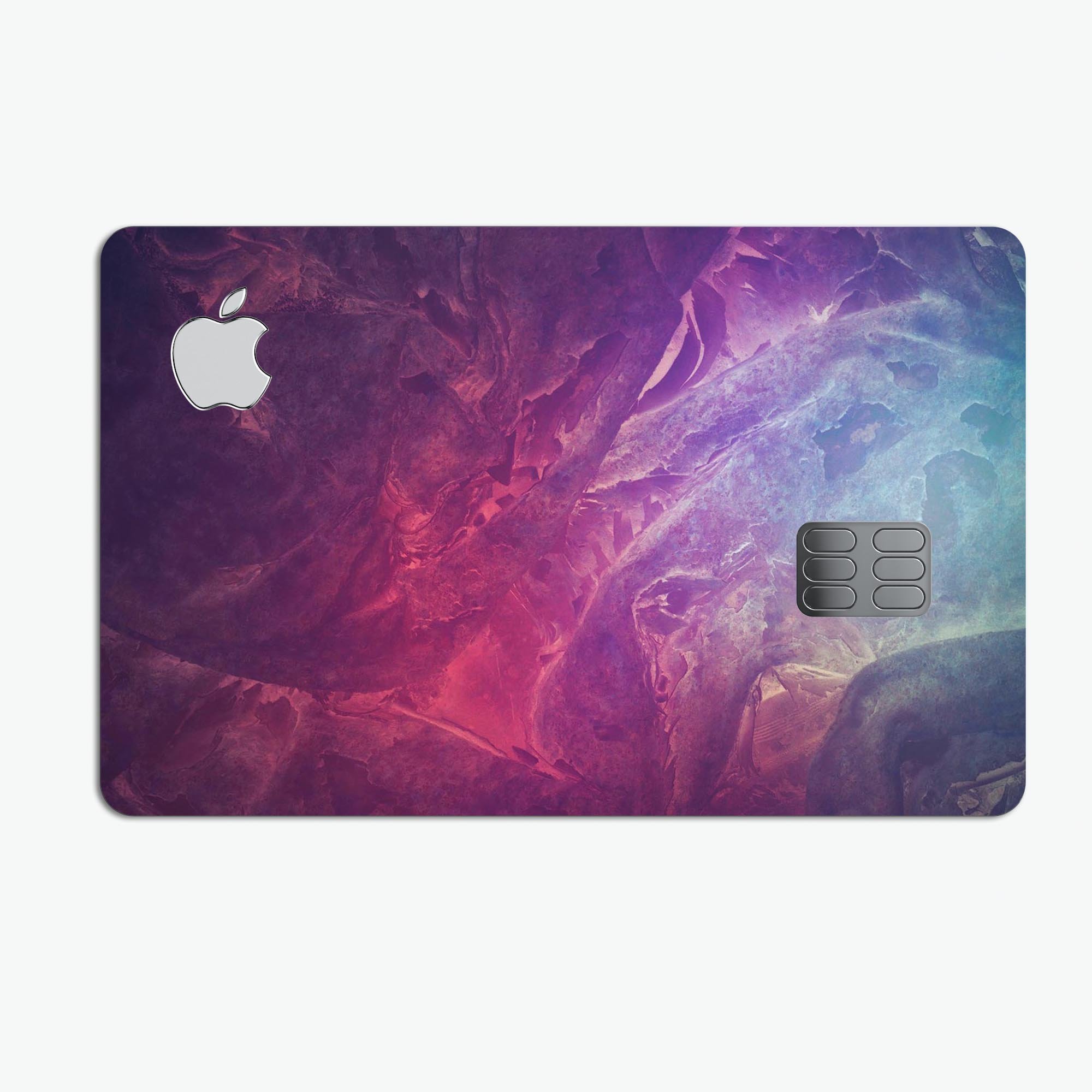 Abstract Fire & Ice V15 decal skin for Apple Card, showcasing premium vinyl design with vibrant colors and a protective finish.