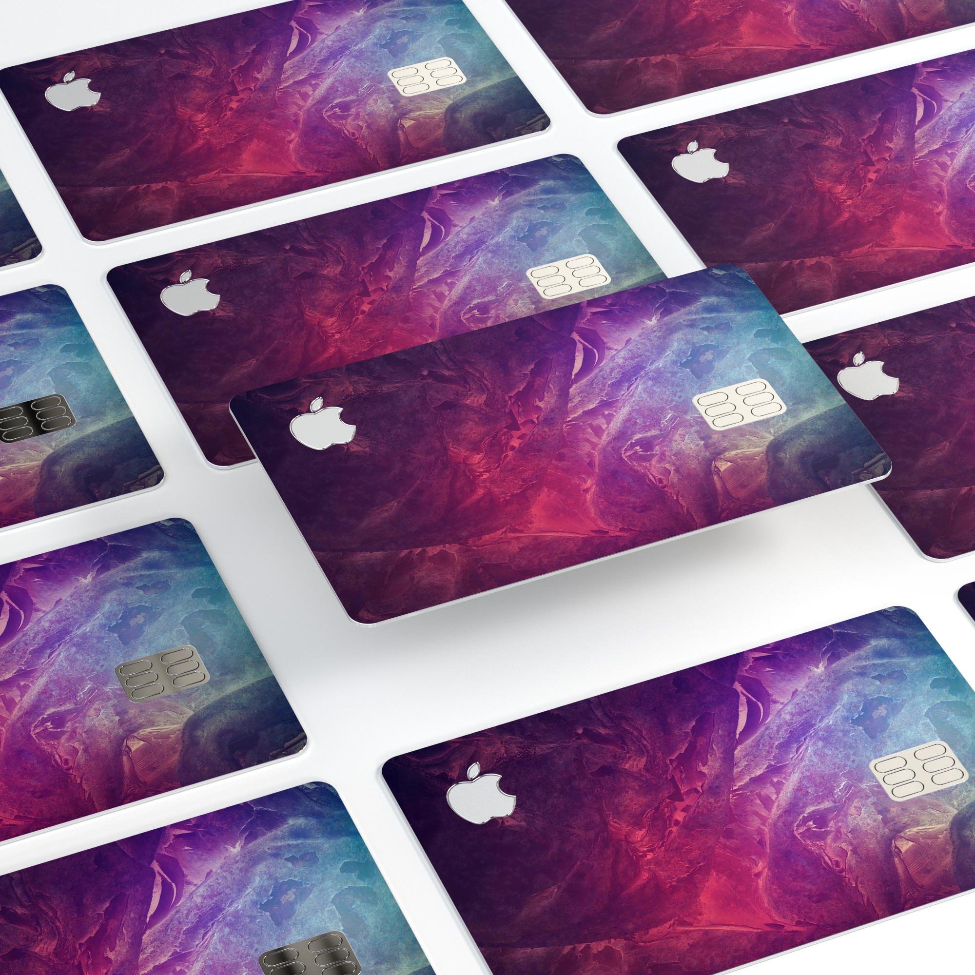 Abstract Fire & Ice V15 decal skin for Apple Card, showcasing premium vinyl design with vibrant colors and a protective finish.