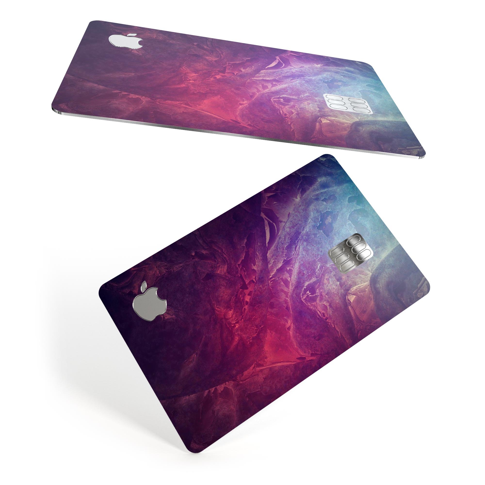 Abstract Fire & Ice V15 decal skin for Apple Card, showcasing premium vinyl design with vibrant colors and a protective finish.