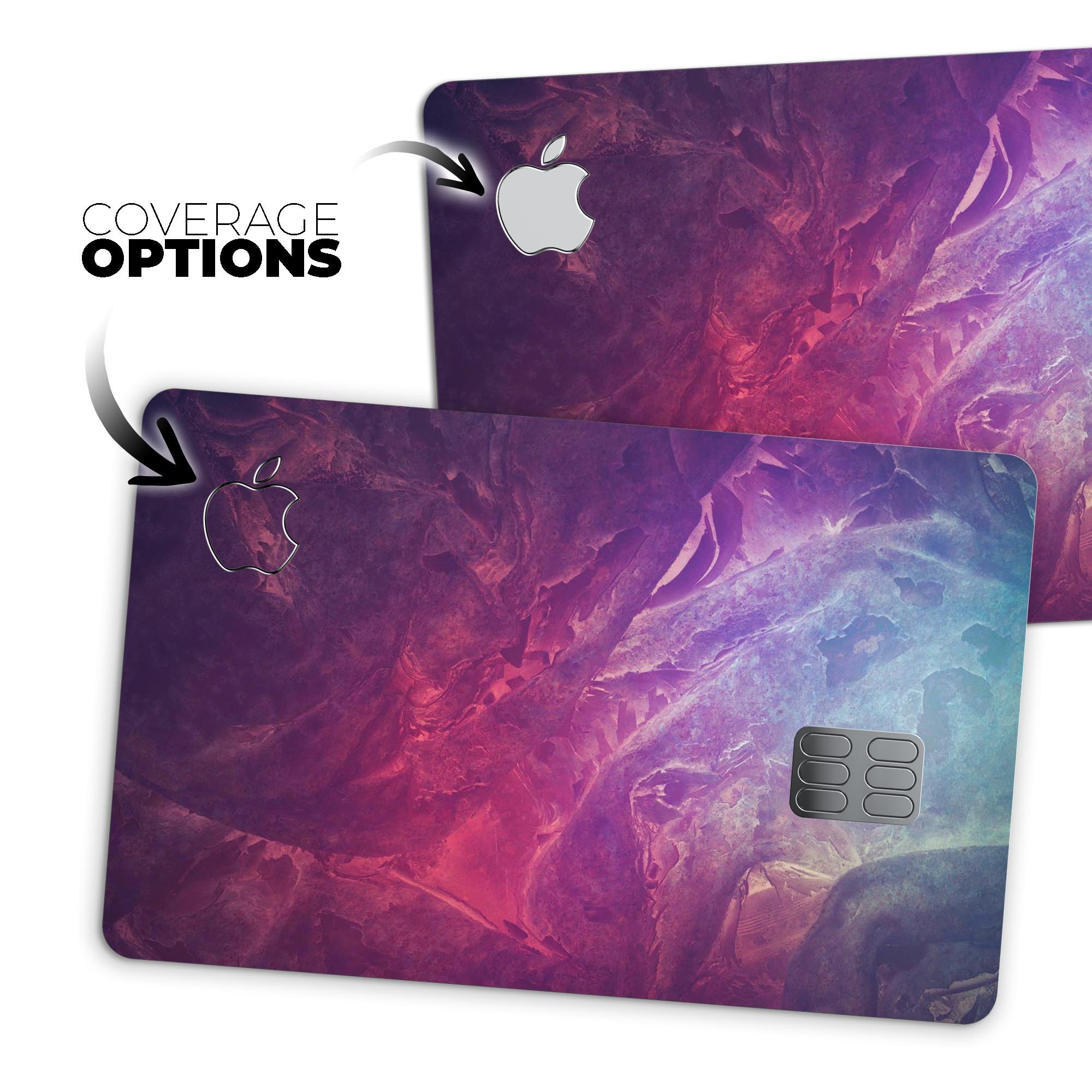 Abstract Fire & Ice V15 decal skin for Apple Card, showcasing premium vinyl design with vibrant colors and a protective finish.