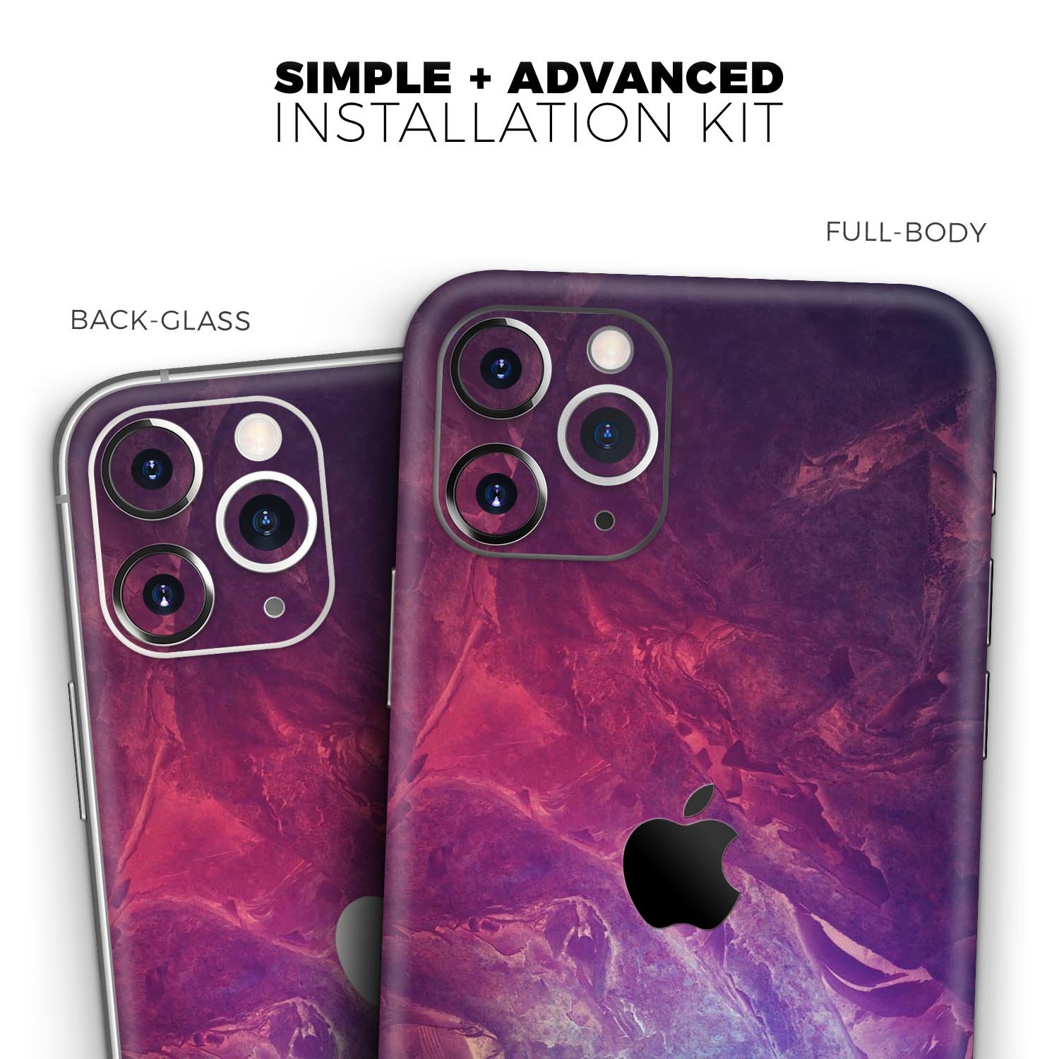 Abstract Fire & Ice V15 Skin-Kit for Apple iPhone, showcasing vibrant design and premium vinyl material.