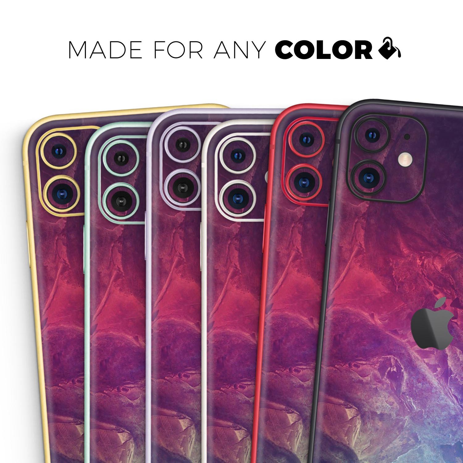 Abstract Fire & Ice V15 Skin-Kit for Apple iPhone, showcasing vibrant design and premium vinyl material.