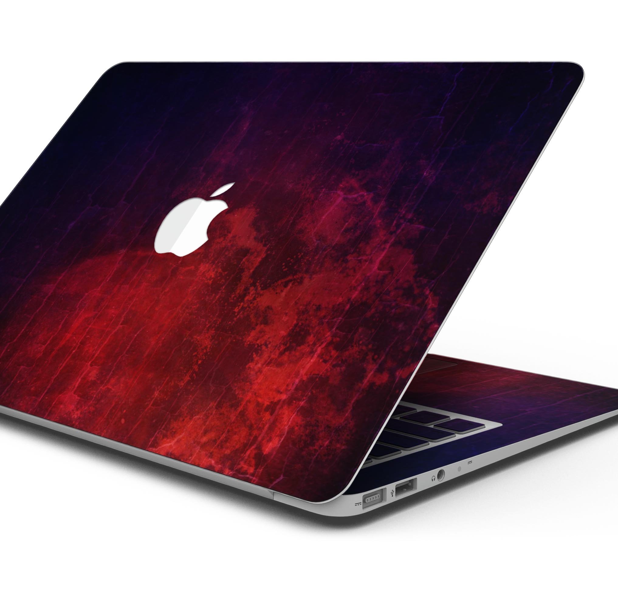 Abstract Fire & Ice V16 skin decal wrap kit for Apple MacBook, showcasing vibrant colors and a sleek design.